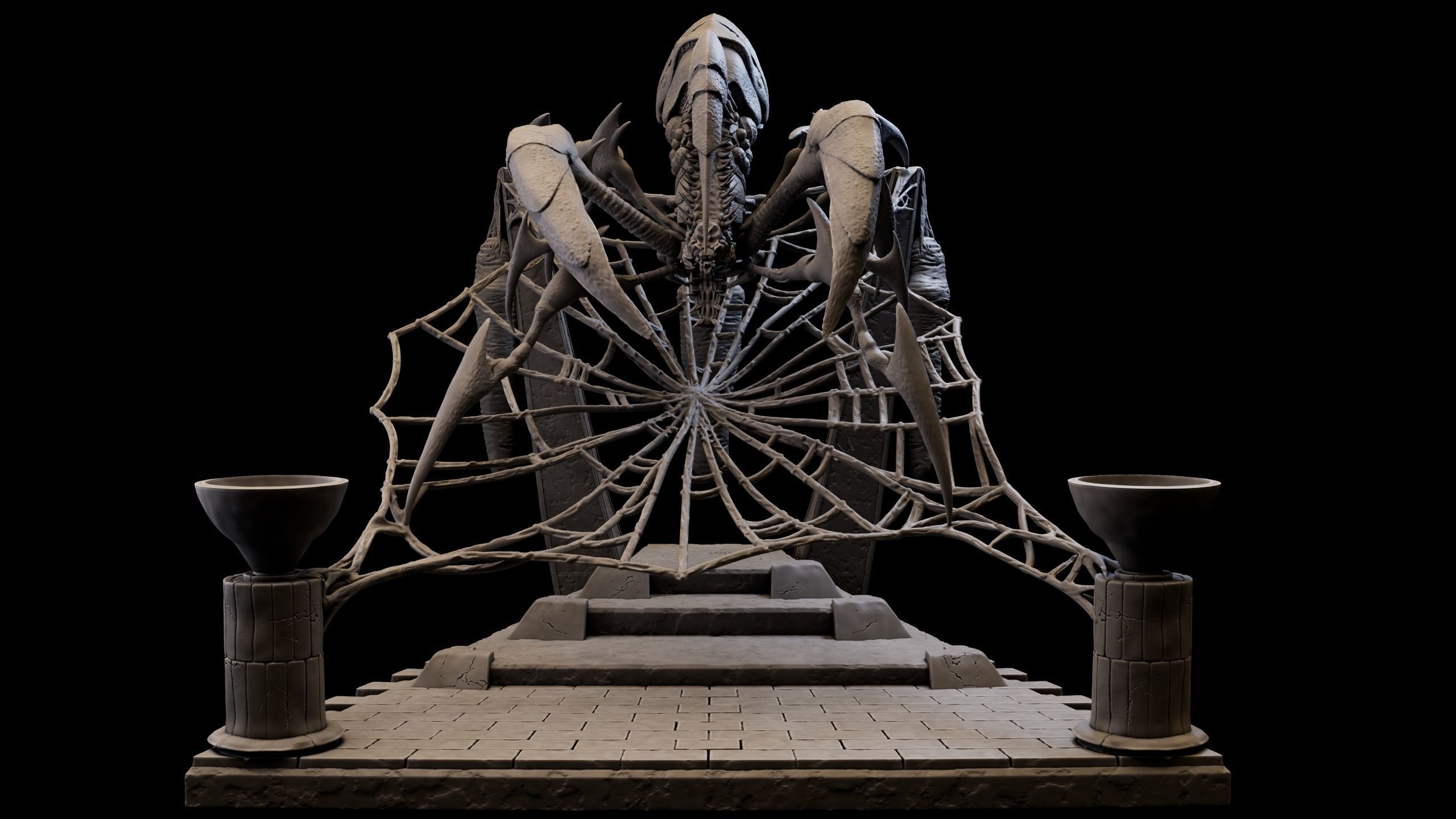 SpiderQueen 3d Model Game Ready 3D print model_3