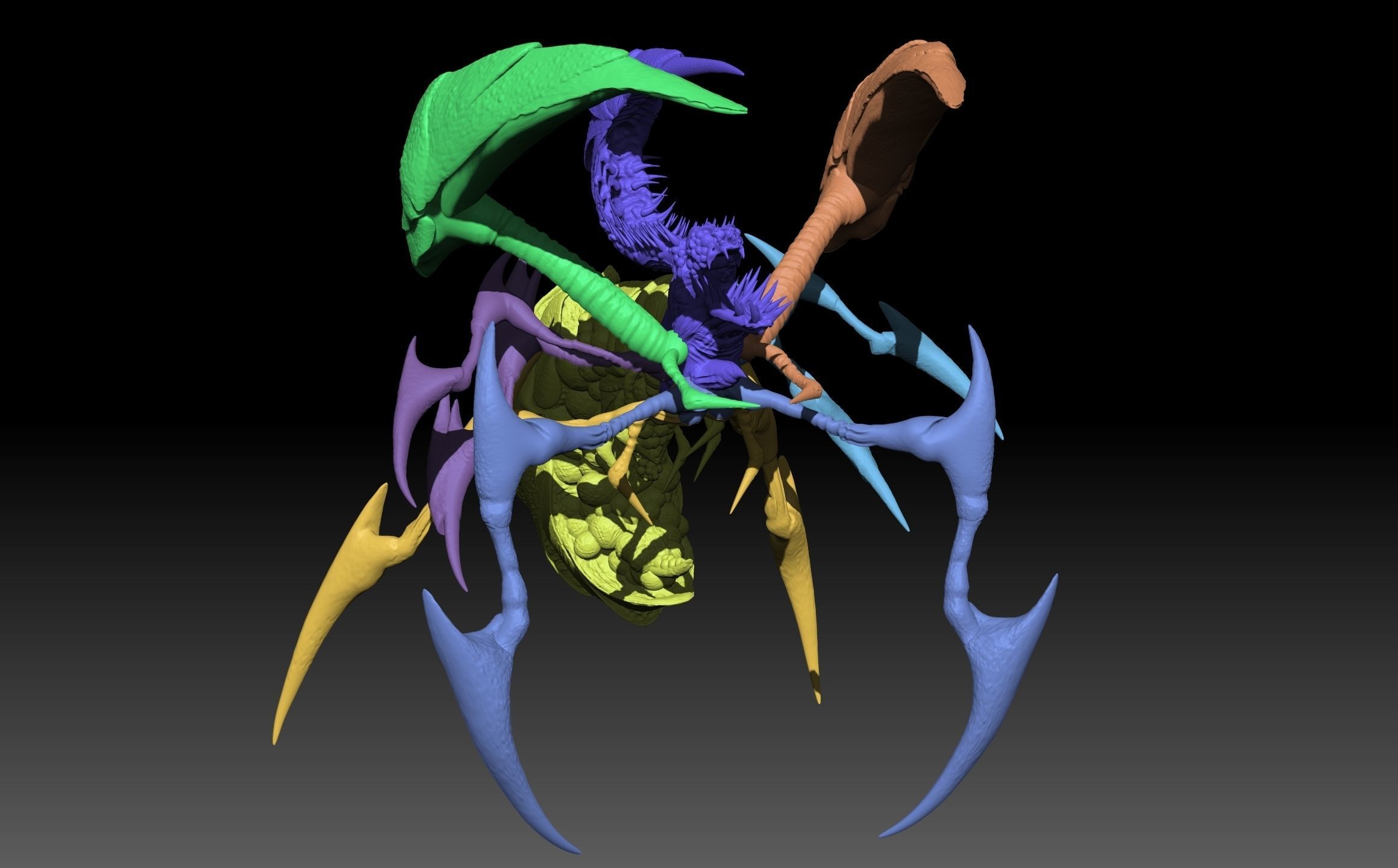 SpiderQueen 3d Model Game Ready 3D print model_12
