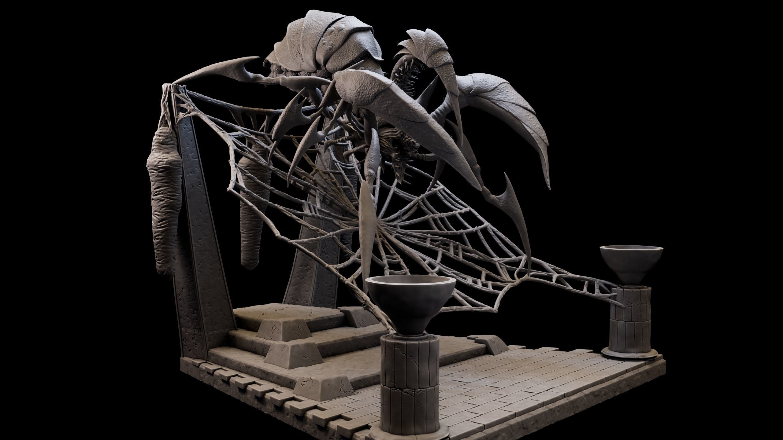 SpiderQueen 3d Model Game Ready 3D print model_24