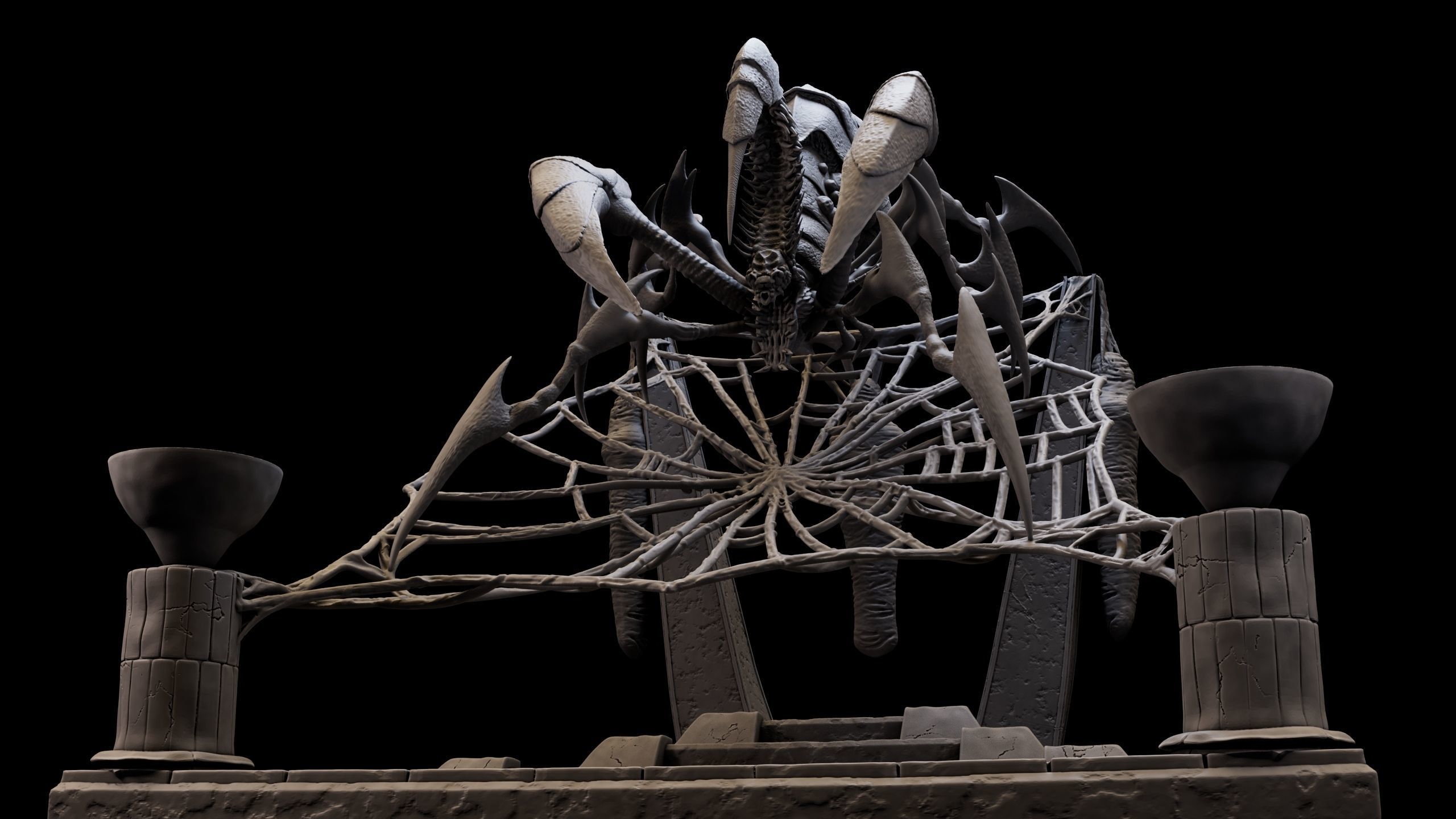 SpiderQueen 3d Model Game Ready 3D print model_25