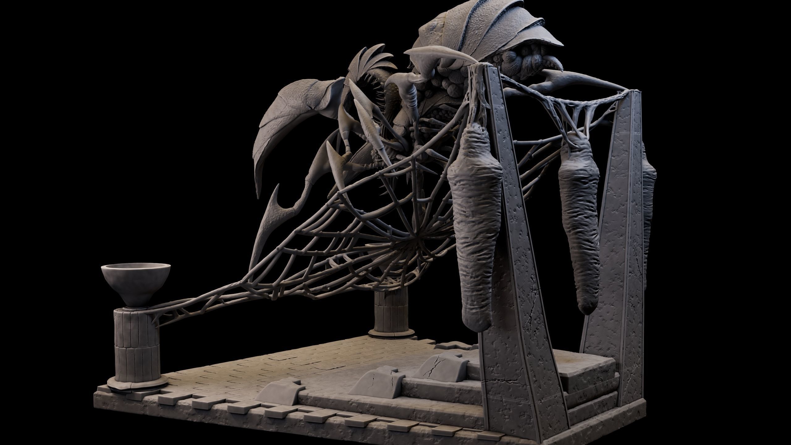 SpiderQueen 3d Model Game Ready 3D print model_9