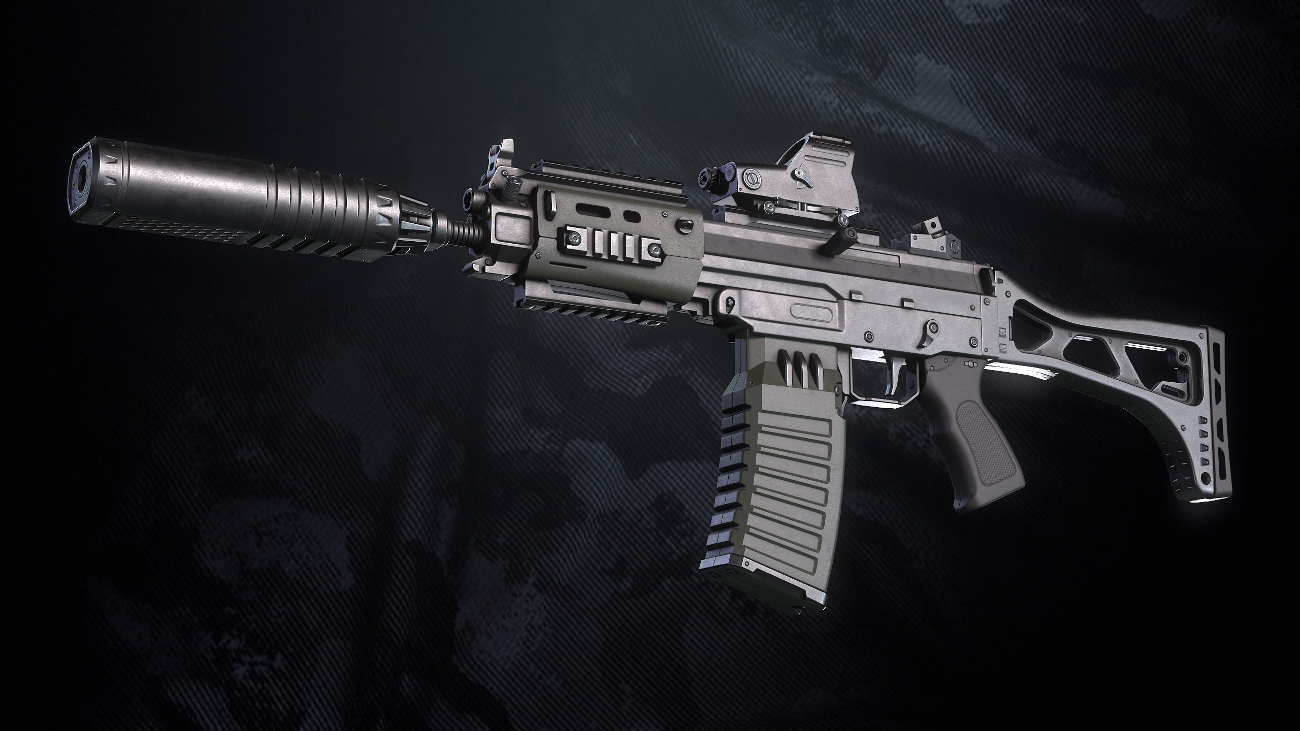 Modular Weapon Low-poly 3D model_8