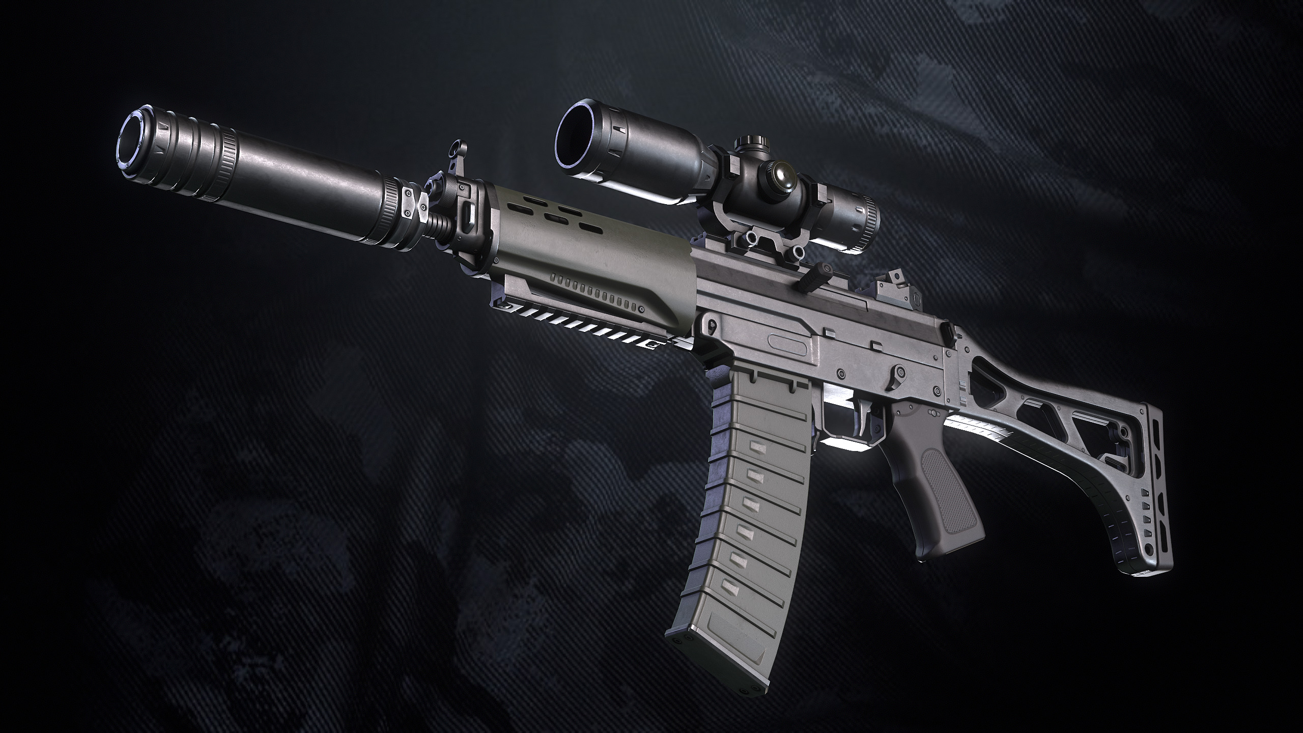 Modular Weapon Low-poly 3D model_4