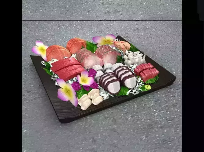 Japanese food sushi sashimi 3D model