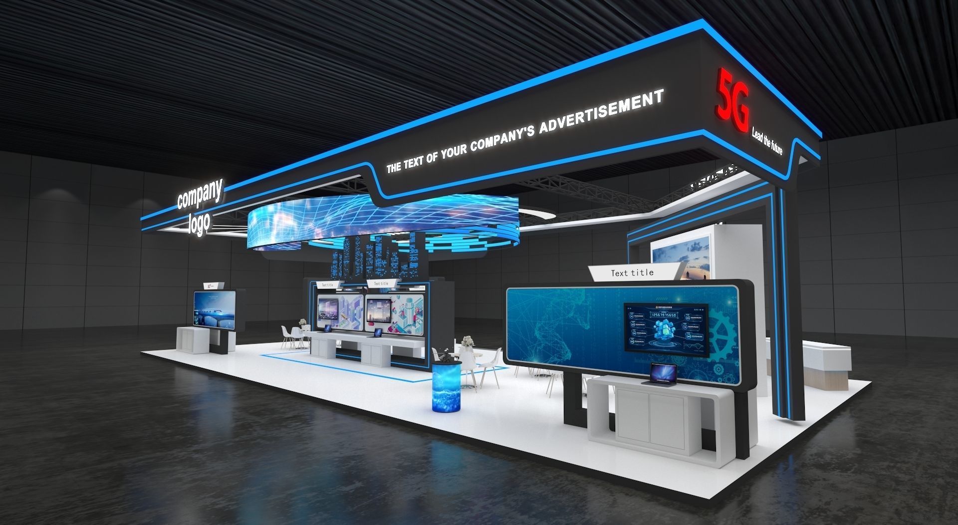 exhibition stand 20x10 model 3D model 3D model_10