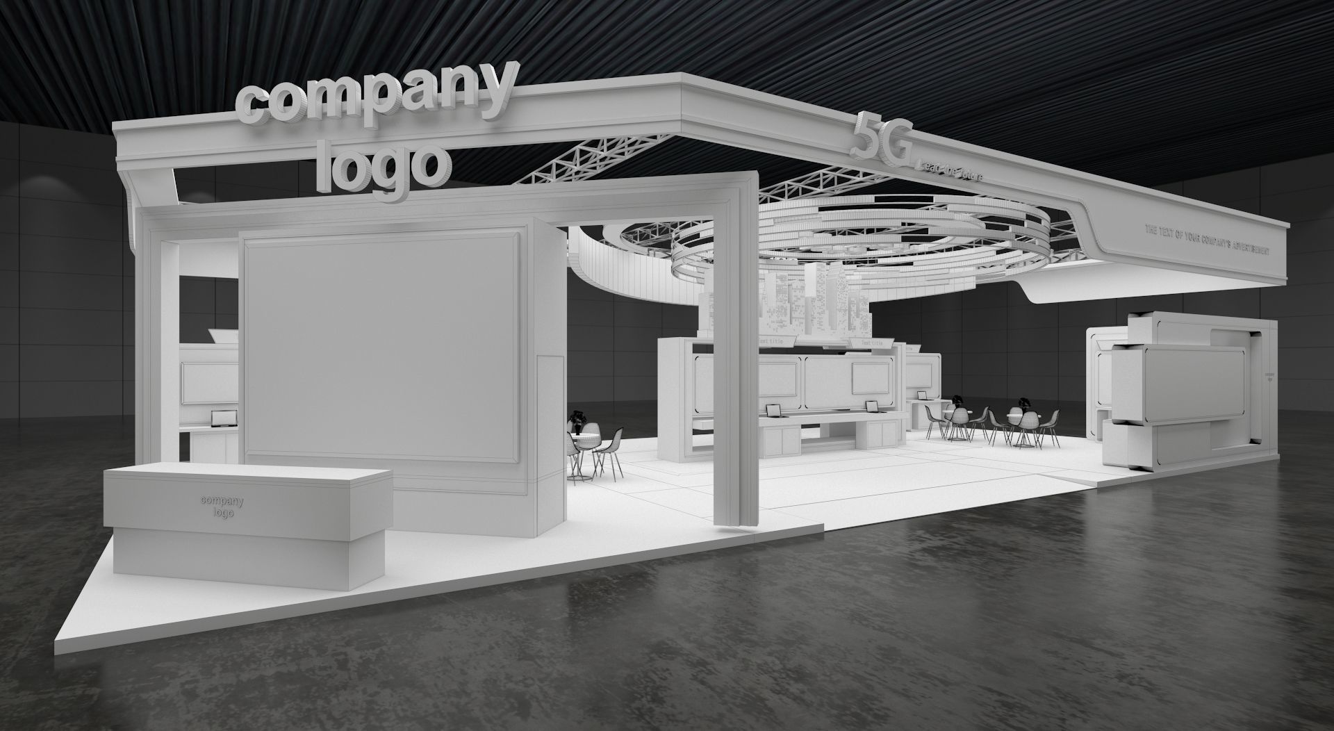 exhibition stand 20x10 model 3D model 3D model_1