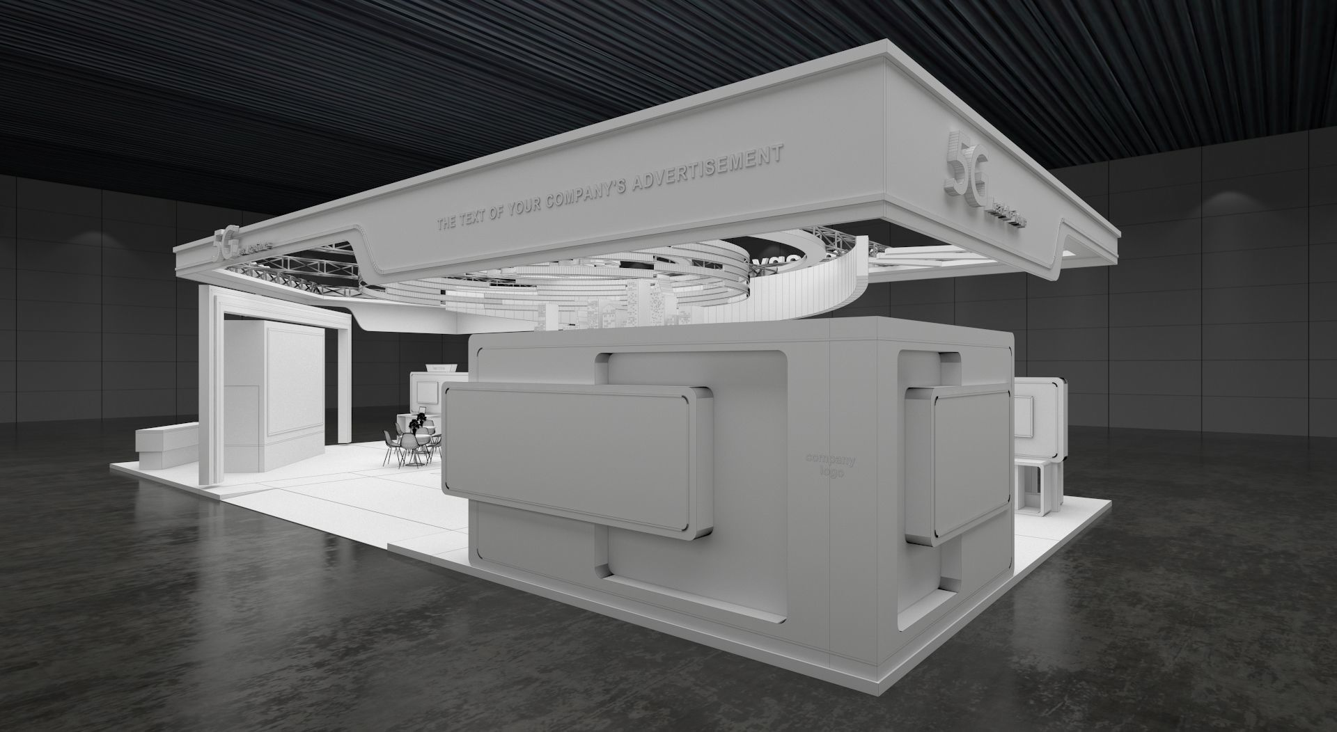 exhibition stand 20x10 model 3D model 3D model_15