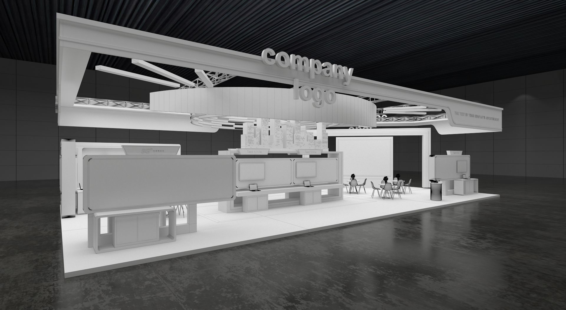 exhibition stand 20x10 model 3D model 3D model_7