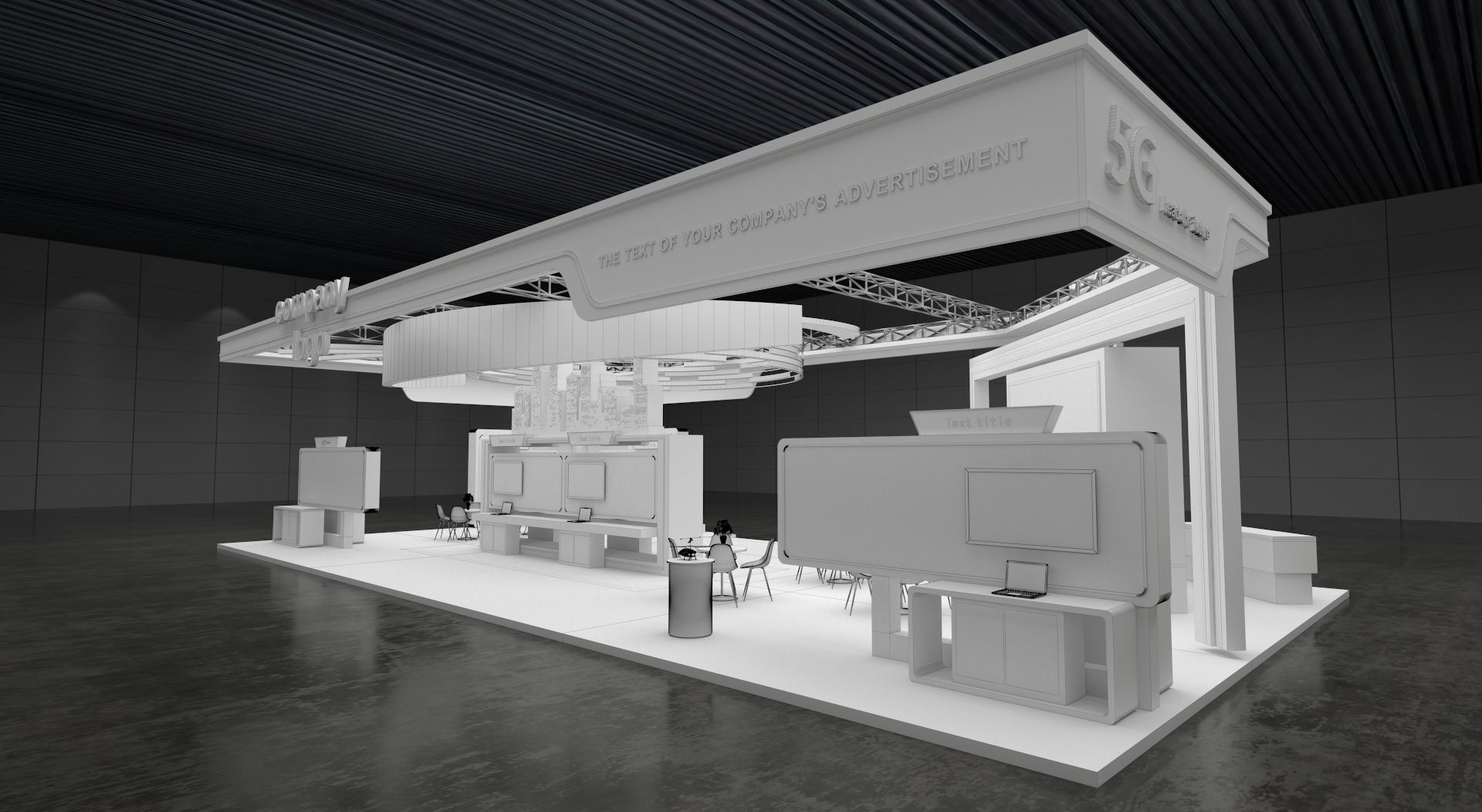 exhibition stand 20x10 model 3D model 3D model_11