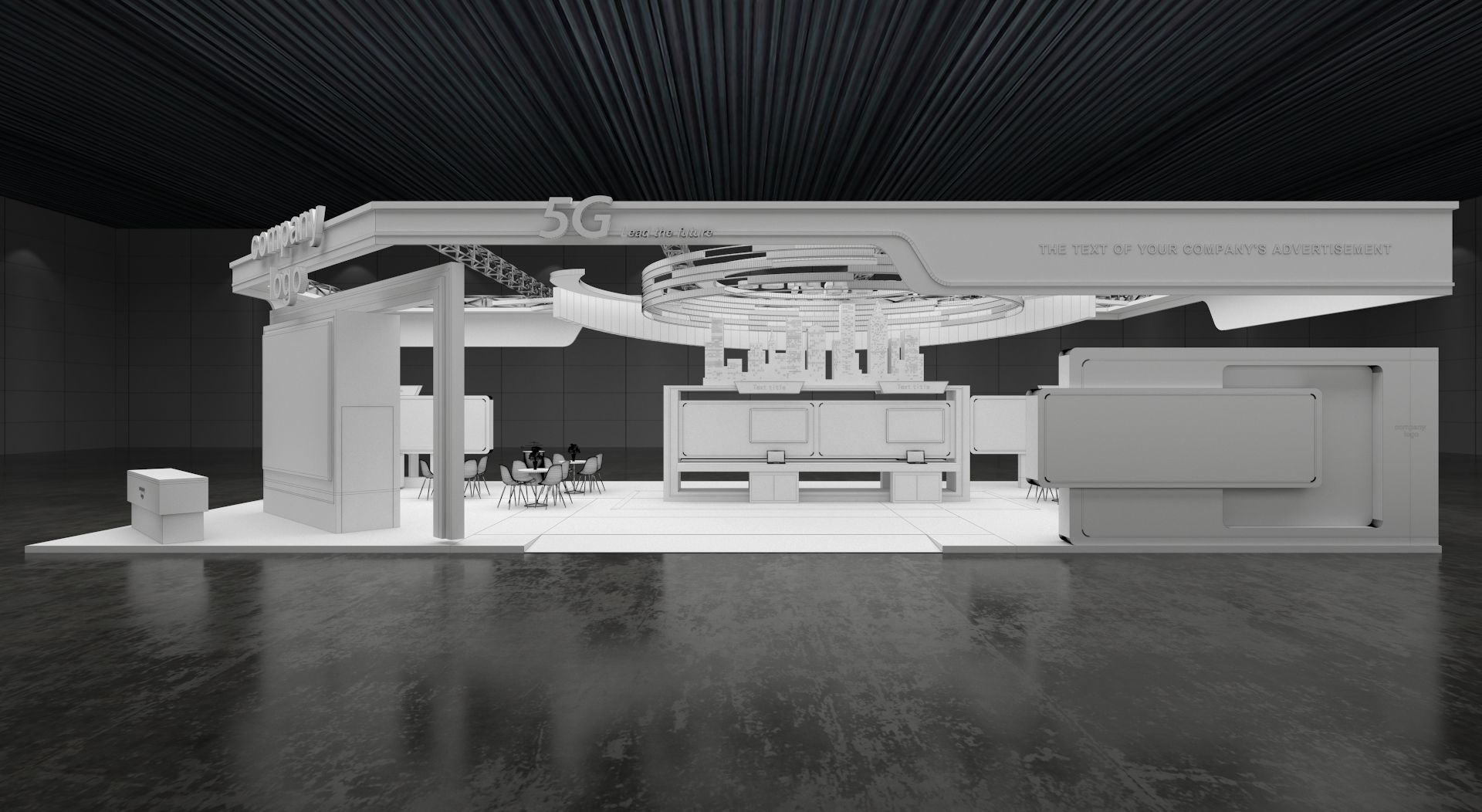 exhibition stand 20x10 model 3D model 3D model_3