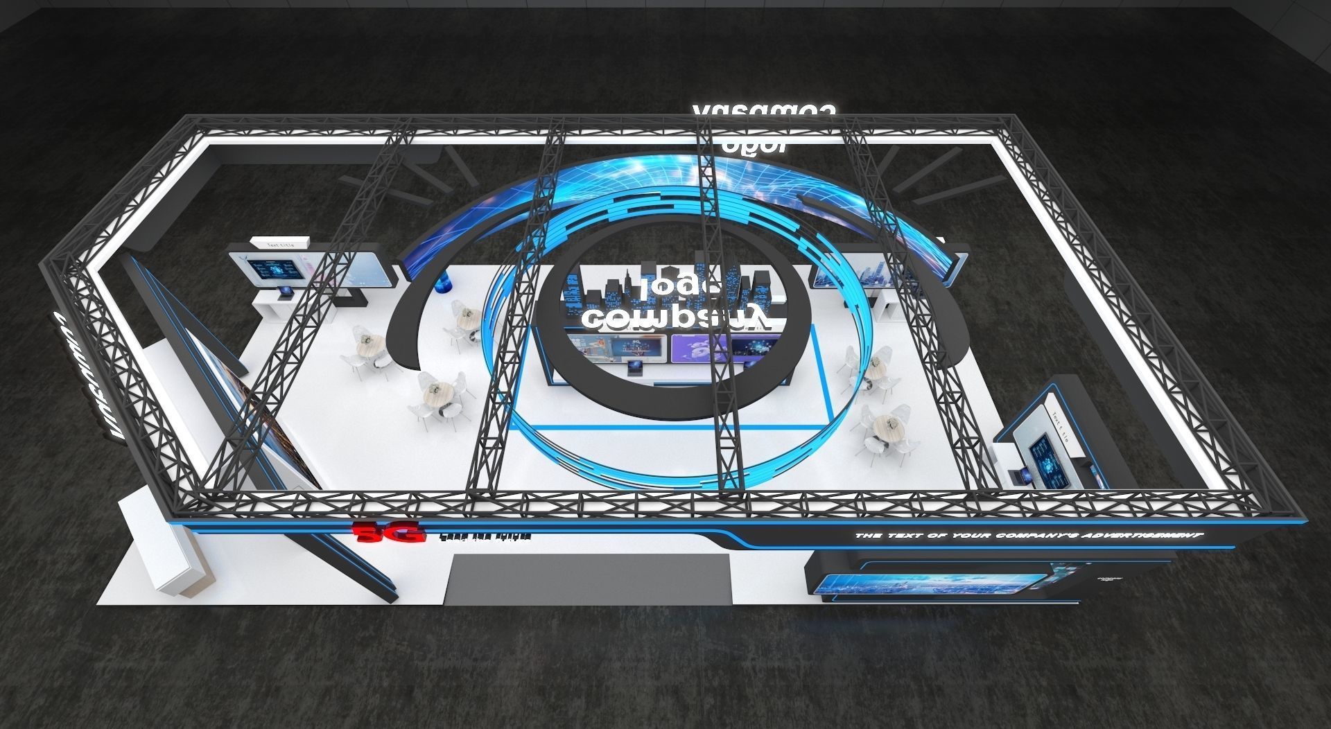 exhibition stand 20x10 model 3D model 3D model_16