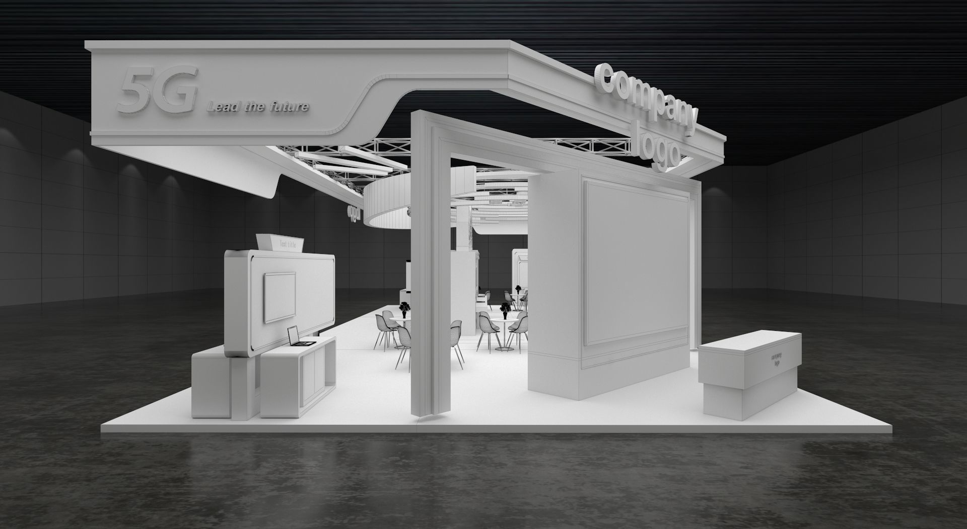 exhibition stand 20x10 model 3D model 3D model_5