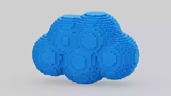Blue Voxel Cloud 