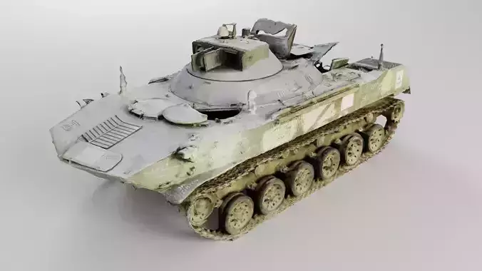 Destroyed BMD-2 Soviet airborne infantry fighting vehicle  3D model