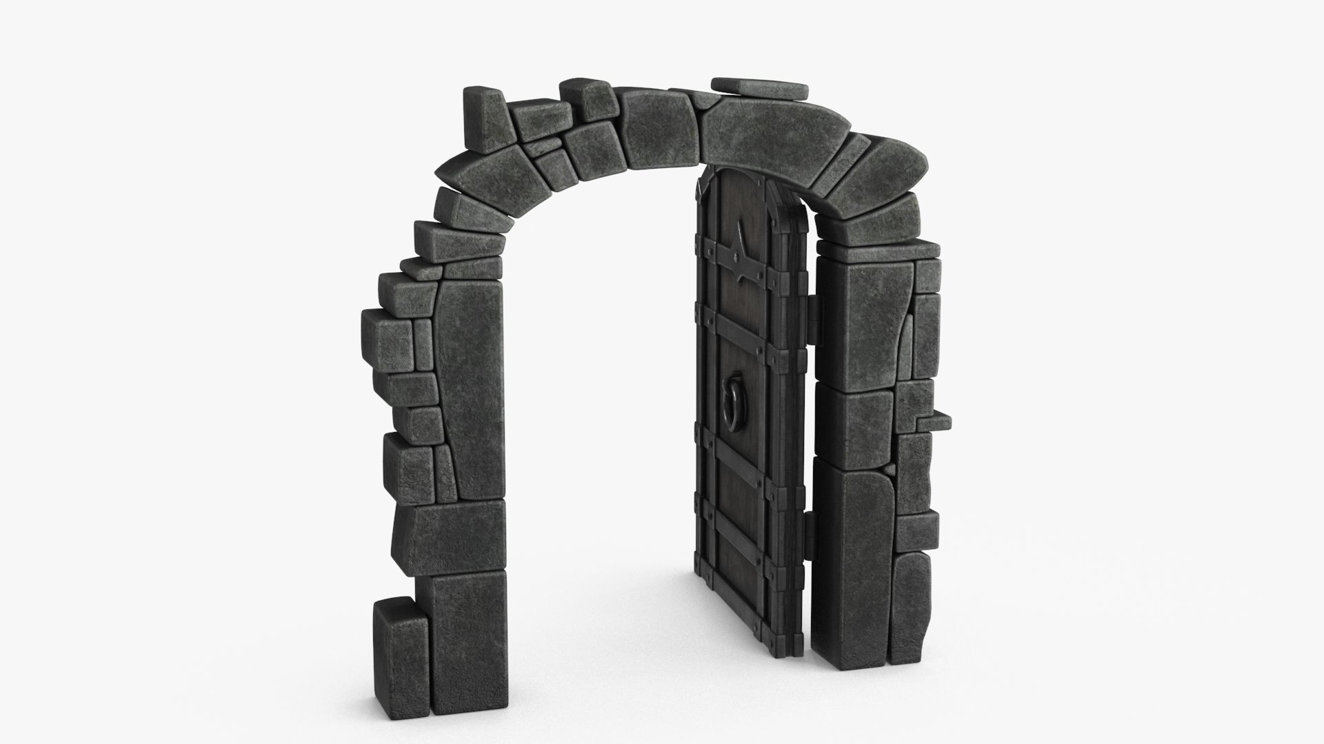 Old Wood Door v4 Low-poly 3D model_15