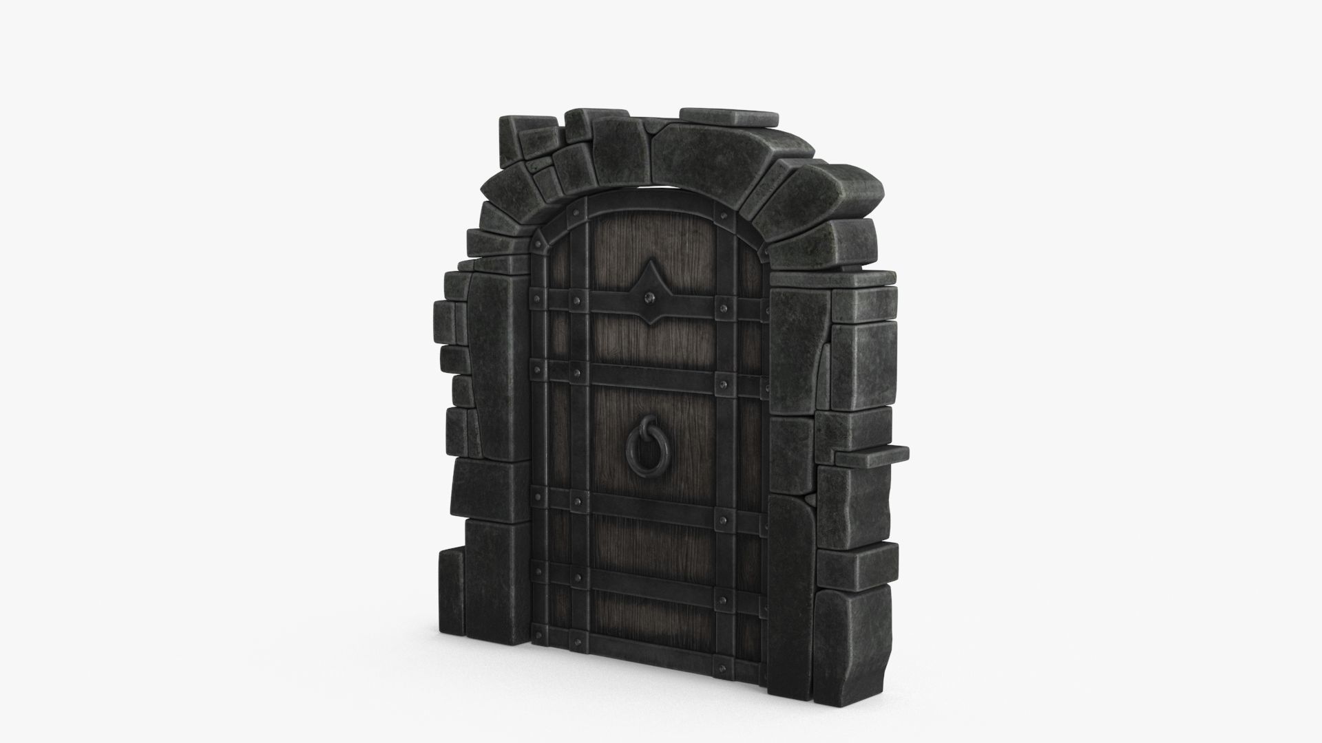 Old Wood Door v4 Low-poly 3D model_10