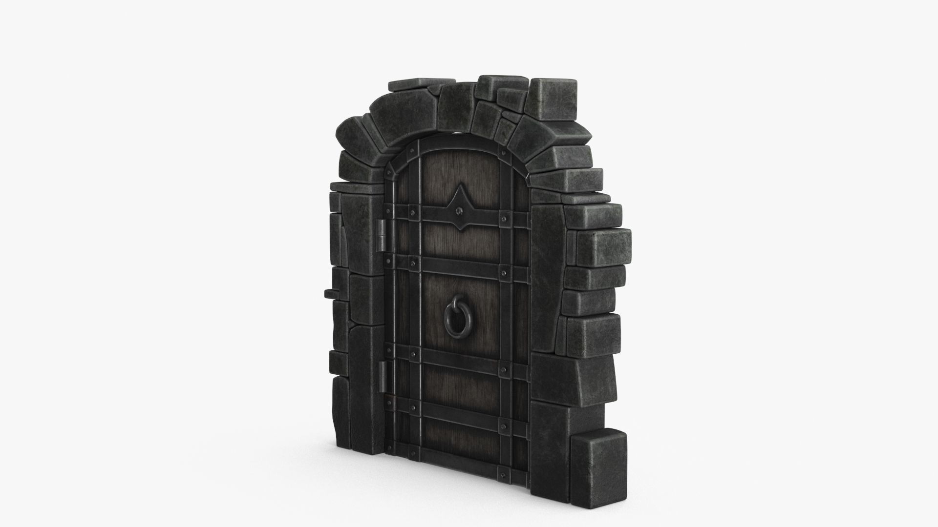 Old Wood Door v4 Low-poly 3D model_6