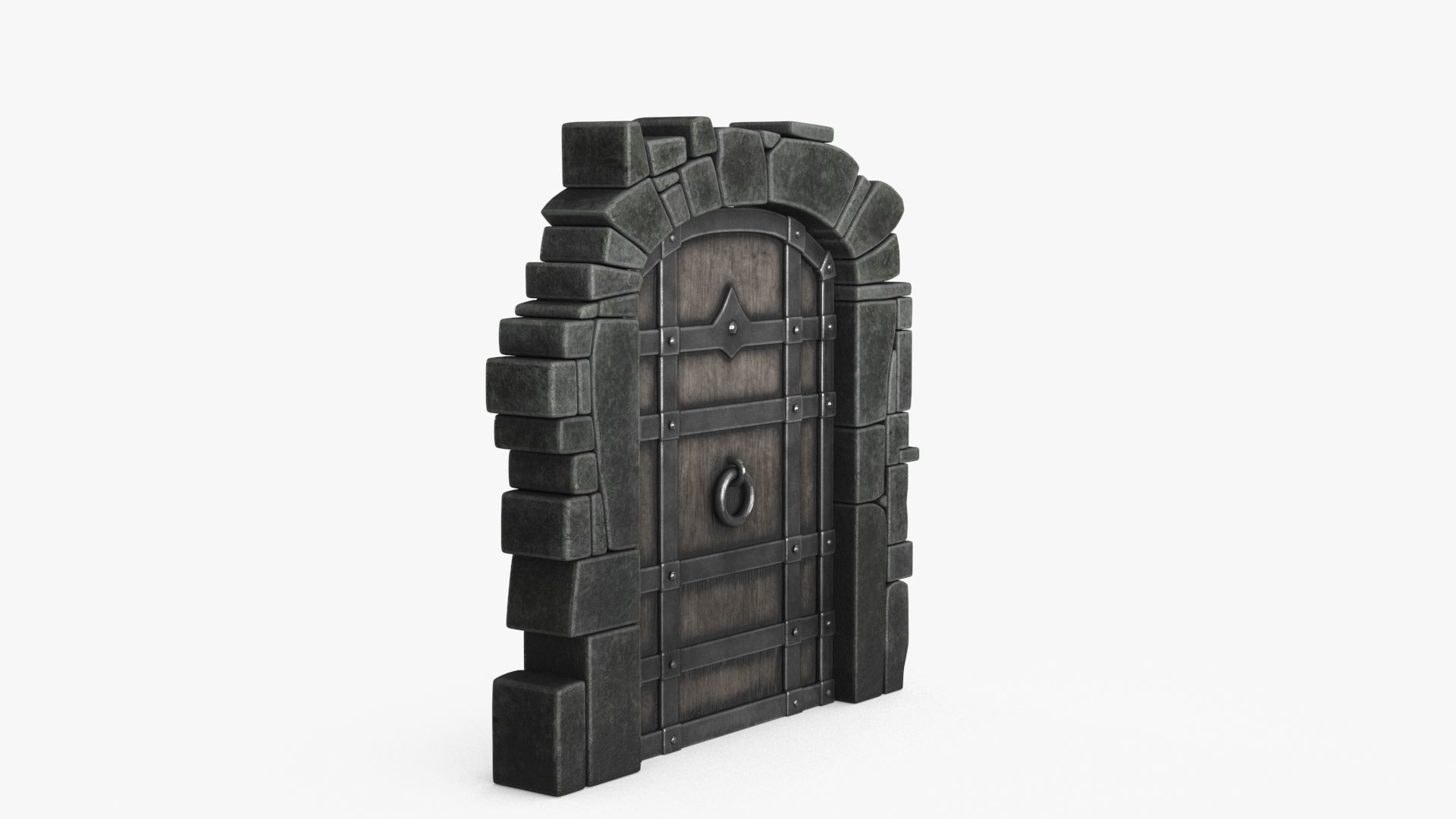 Old Wood Door v4 Low-poly 3D model_4