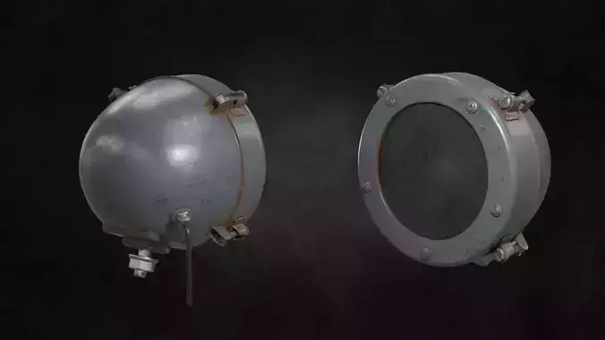 Tank Headlight low-poly 3d model set Low-poly 3D model