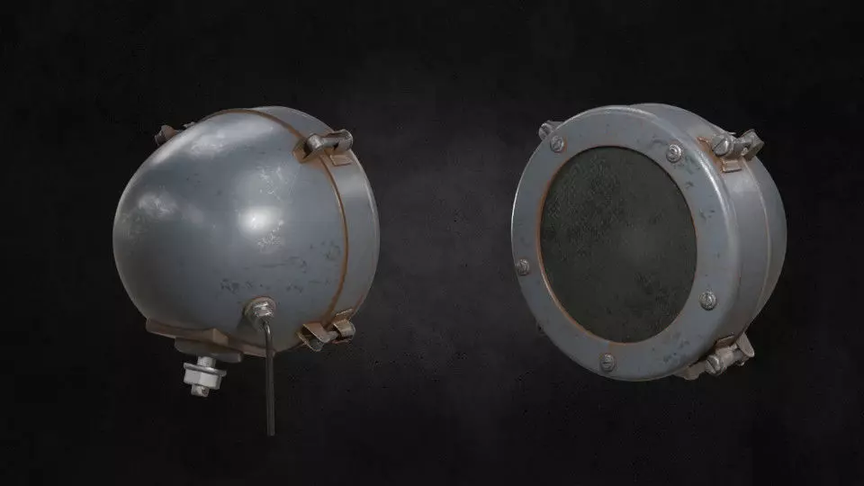 Tank Headlight low-poly 3d model set Low-poly 3D model_0