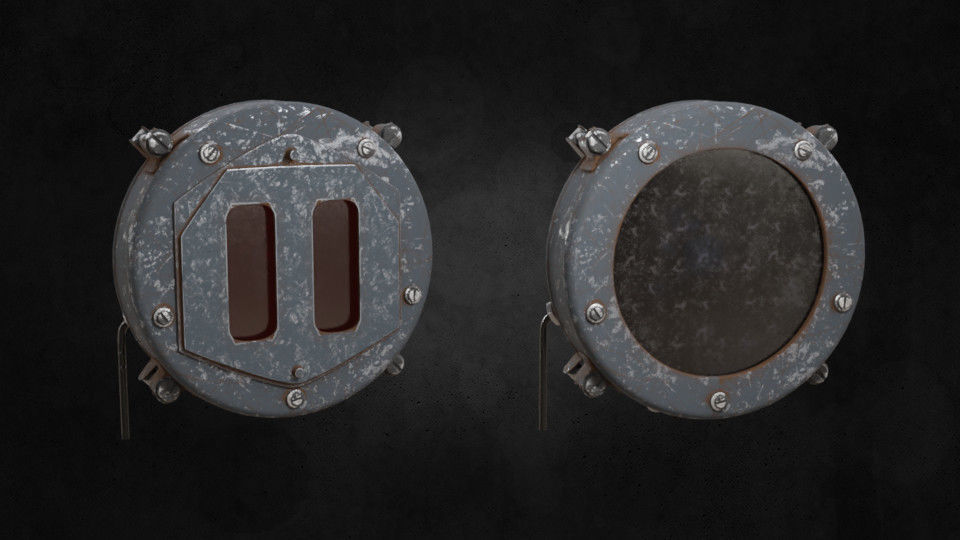 Tank Headlight low-poly 3d model set Low-poly 3D model_2