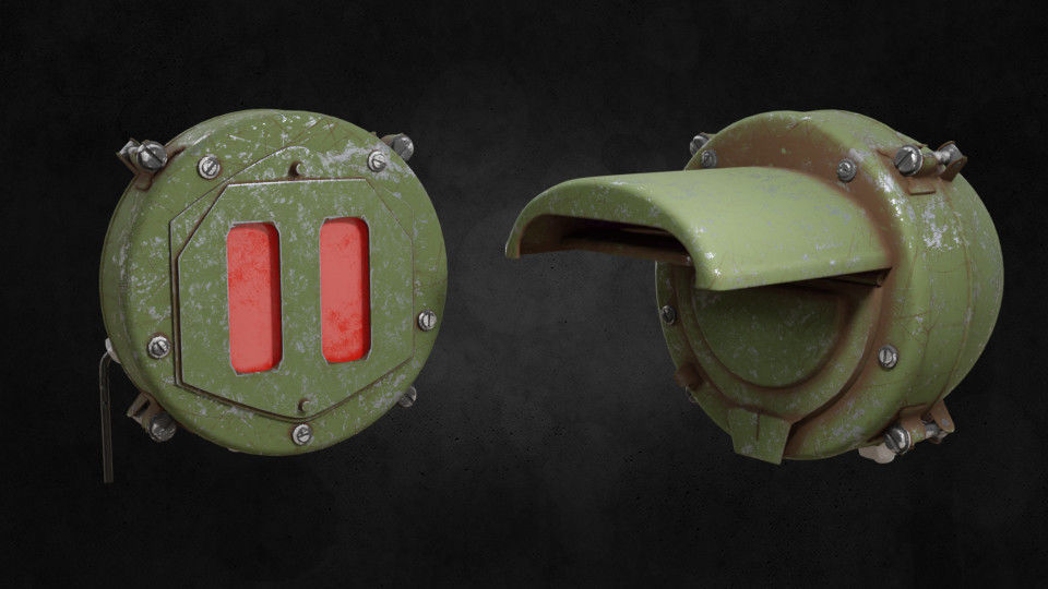 Tank Headlight low-poly 3d model set Low-poly 3D model_3