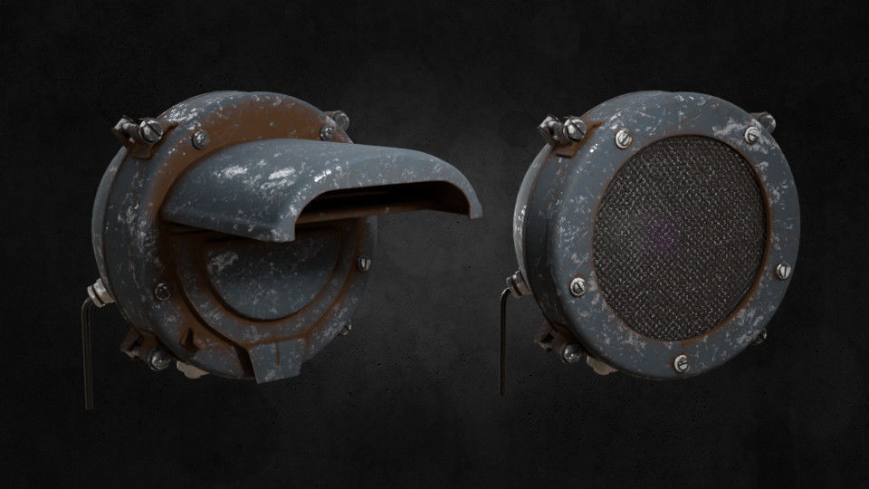 Tank Headlight low-poly 3d model set Low-poly 3D model_1