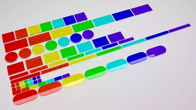 Glass Lego Tiles Set