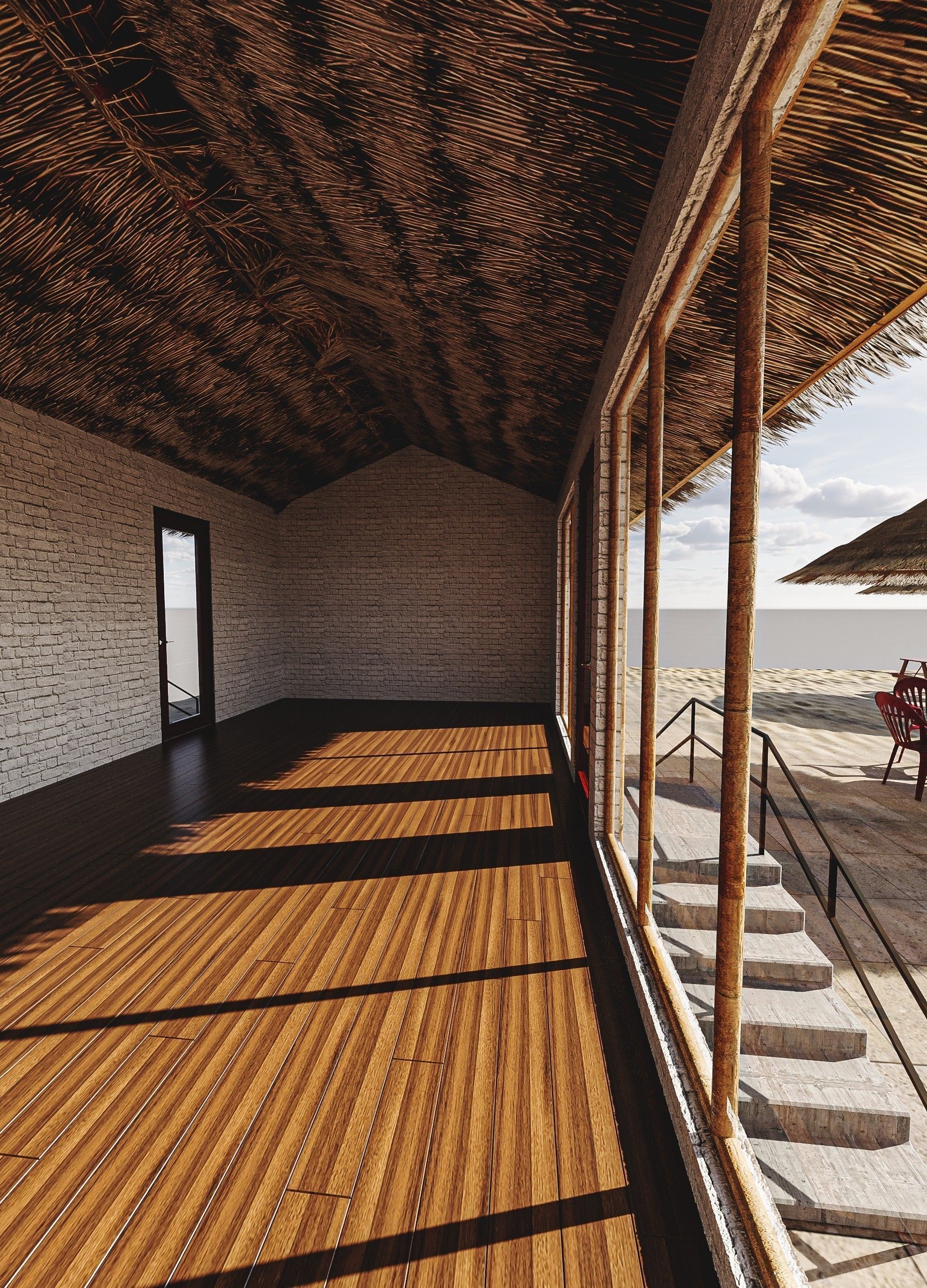 Beach Bar Low-poly 3D model_13