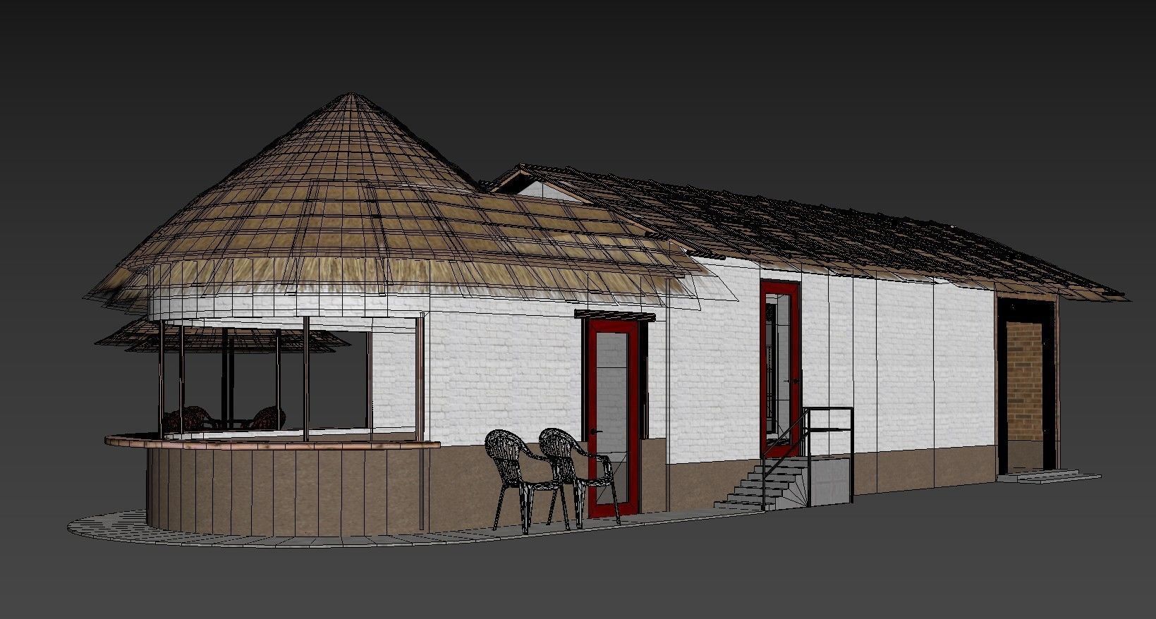 Beach Bar Low-poly 3D model_23