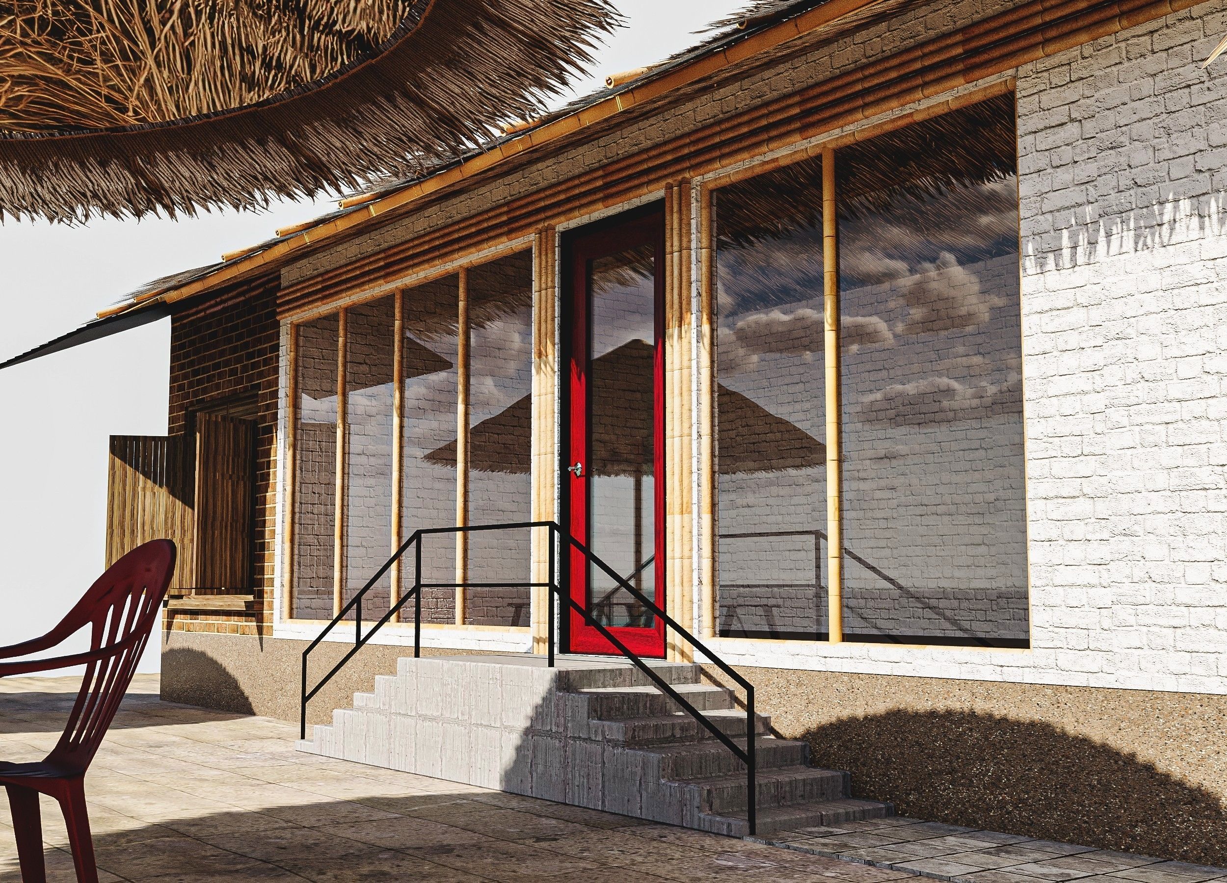 Beach Bar Low-poly 3D model_14