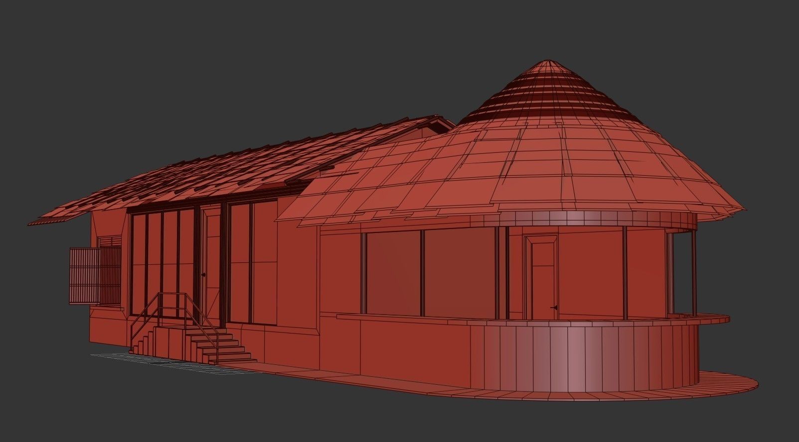 Beach Bar Low-poly 3D model_26