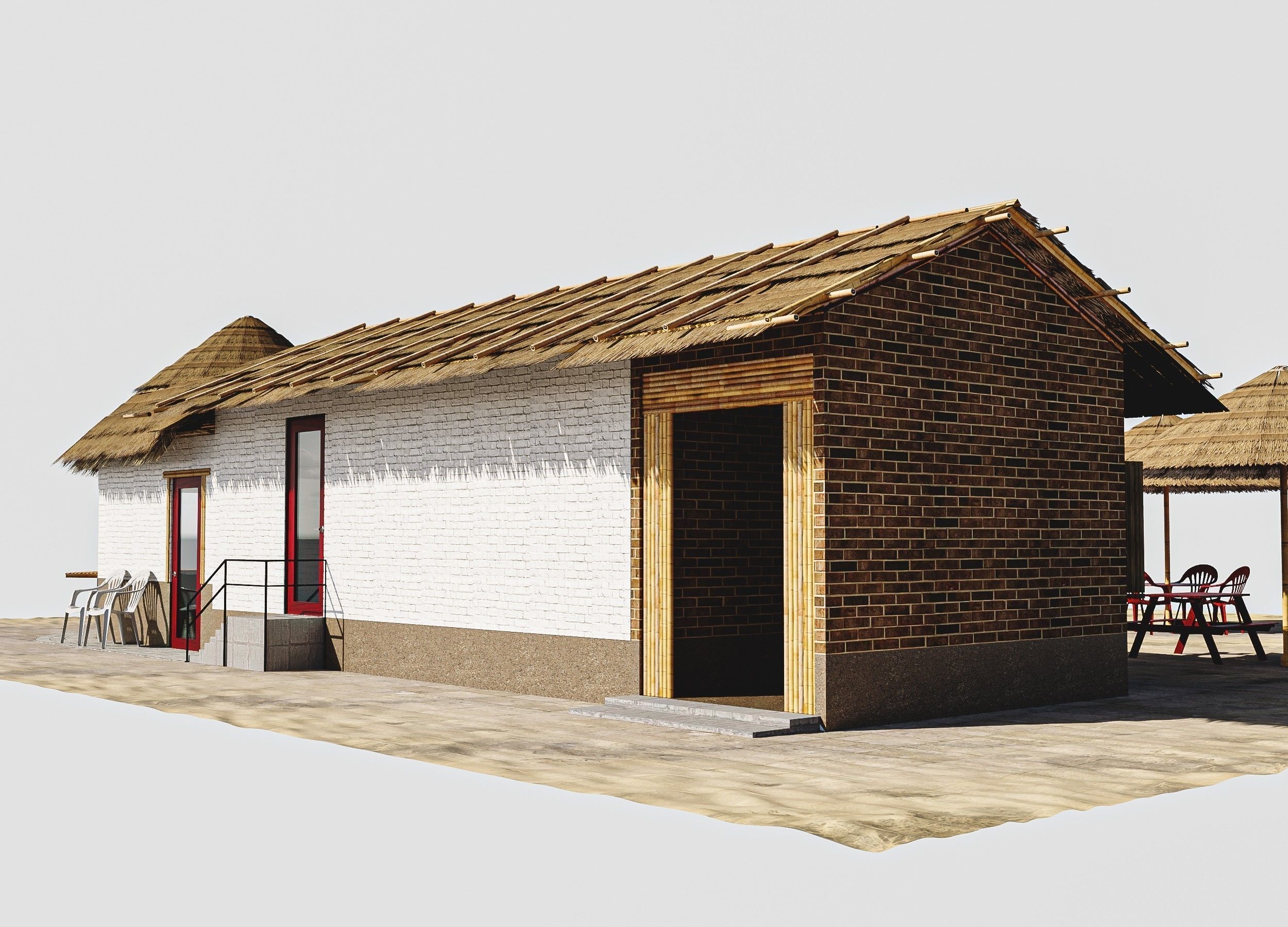 Beach Bar Low-poly 3D model_18