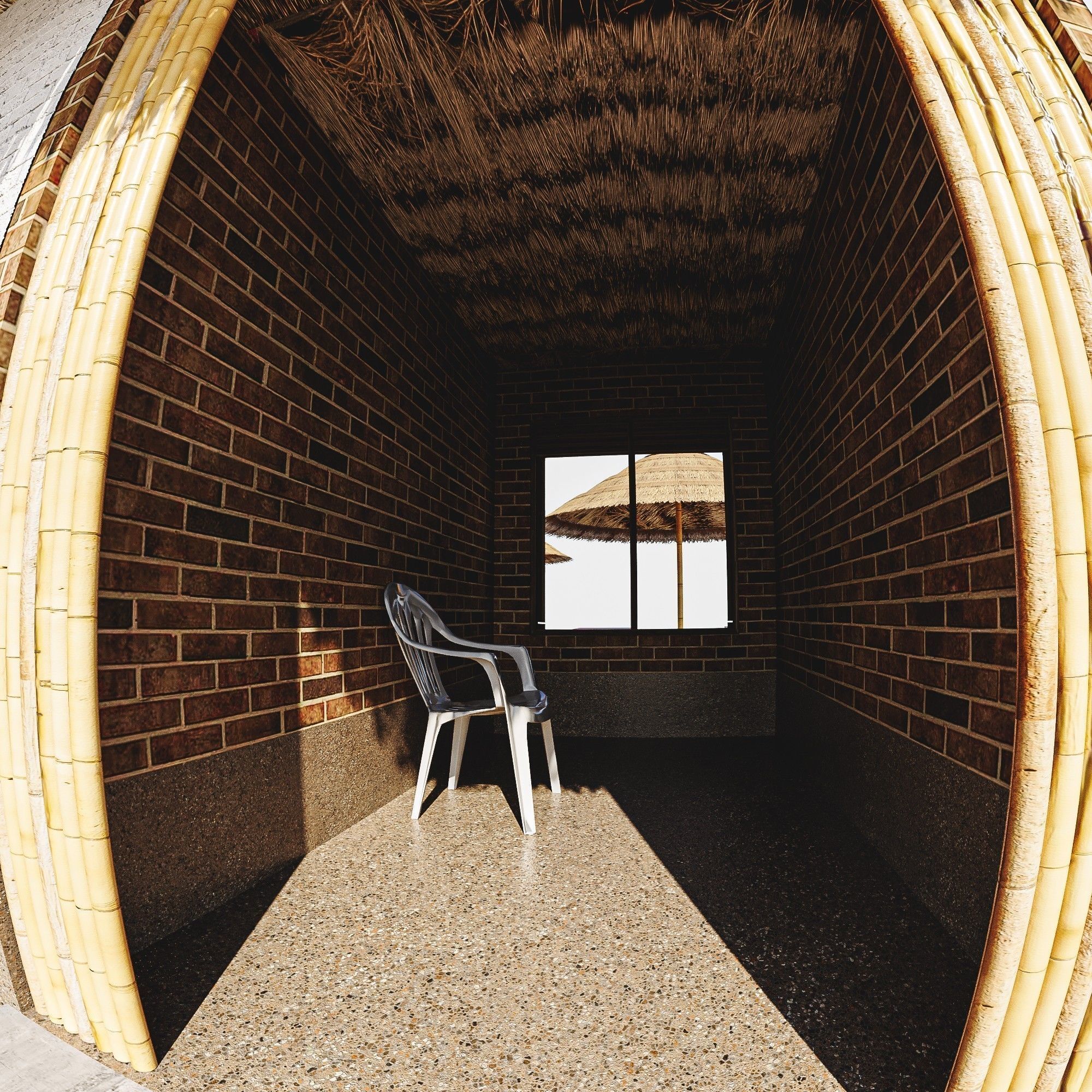 Beach Bar Low-poly 3D model_15