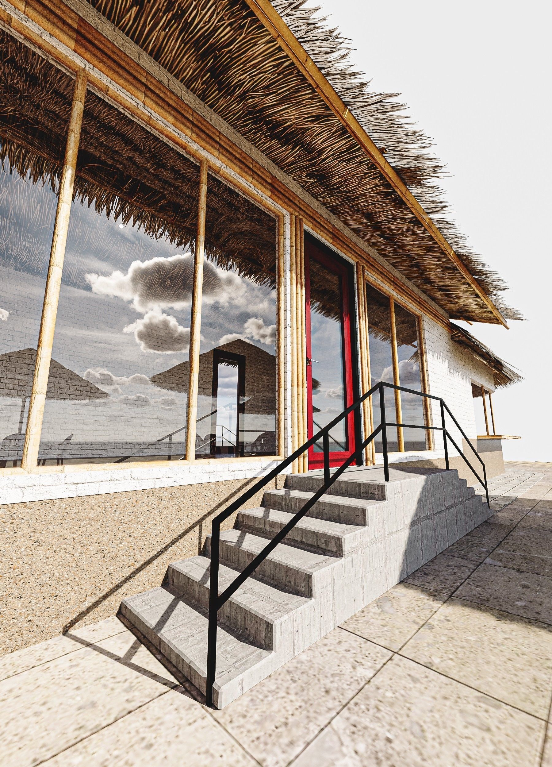 Beach Bar Low-poly 3D model_6