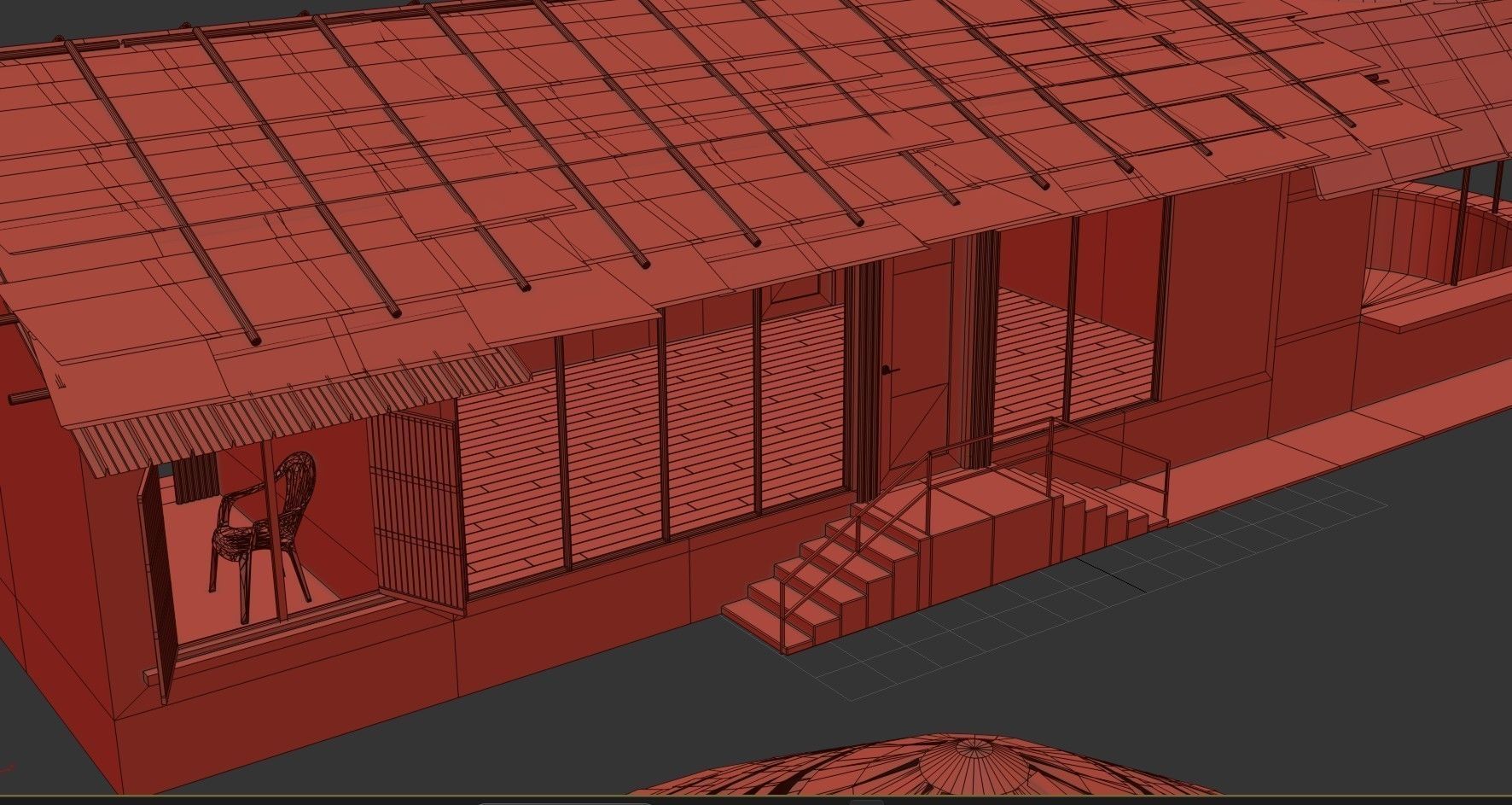 Beach Bar Low-poly 3D model_30