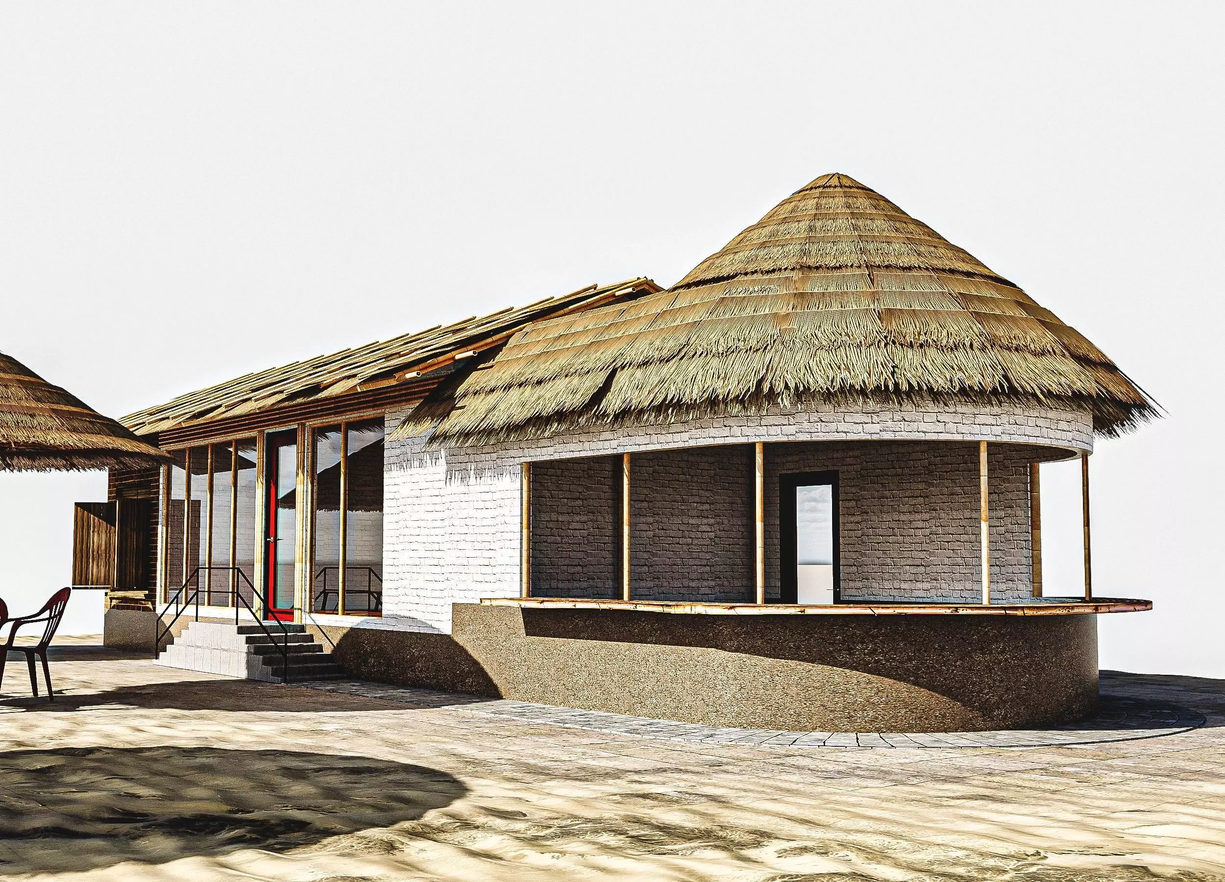 Beach Bar Low-poly 3D model_0