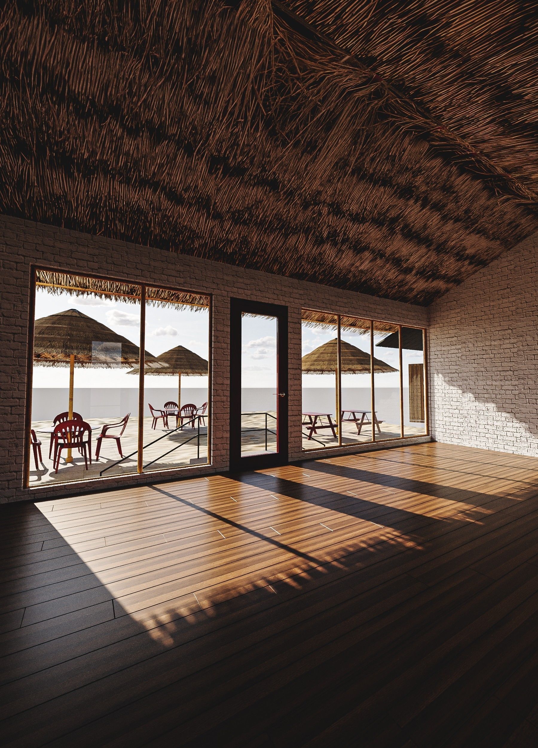 Beach Bar Low-poly 3D model_5