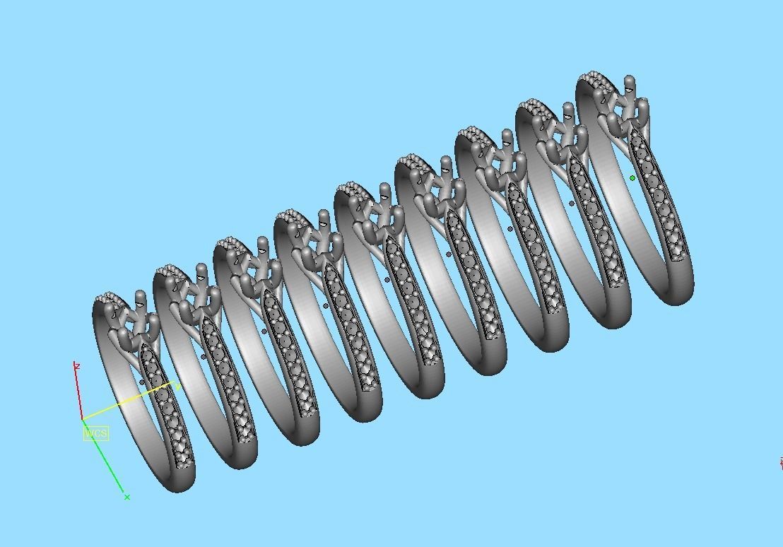 Trellis Solitaire Ring with 20 pointer stone 4prong ring 3D print model_30