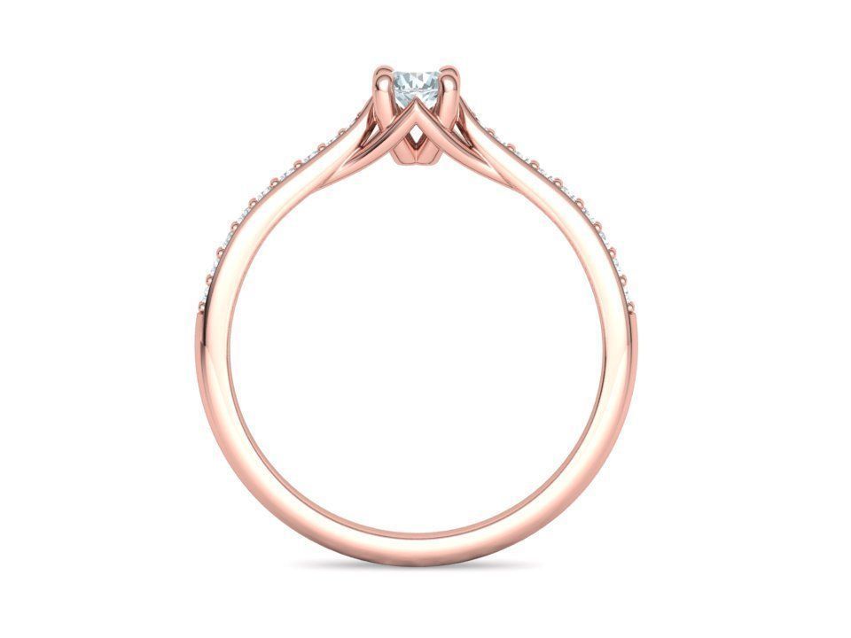 Trellis Solitaire Ring with 20 pointer stone 4prong ring 3D print model_18