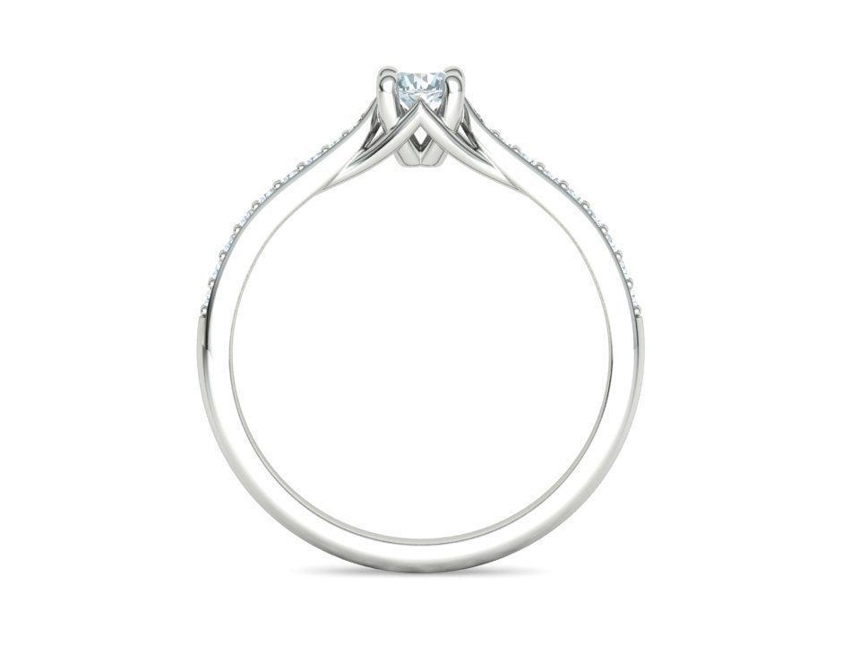 Trellis Solitaire Ring with 20 pointer stone 4prong ring 3D print model_20