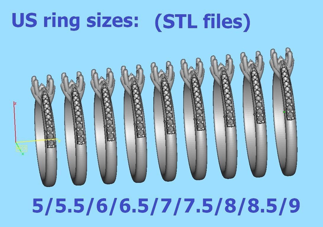 Trellis Solitaire Ring with 20 pointer stone 4prong ring 3D print model_13