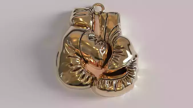 GOLD BOXING GLOVES PENDANT 3D print model
