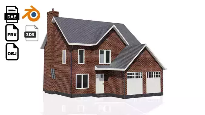 British House Design 003 Low-poly 3D model