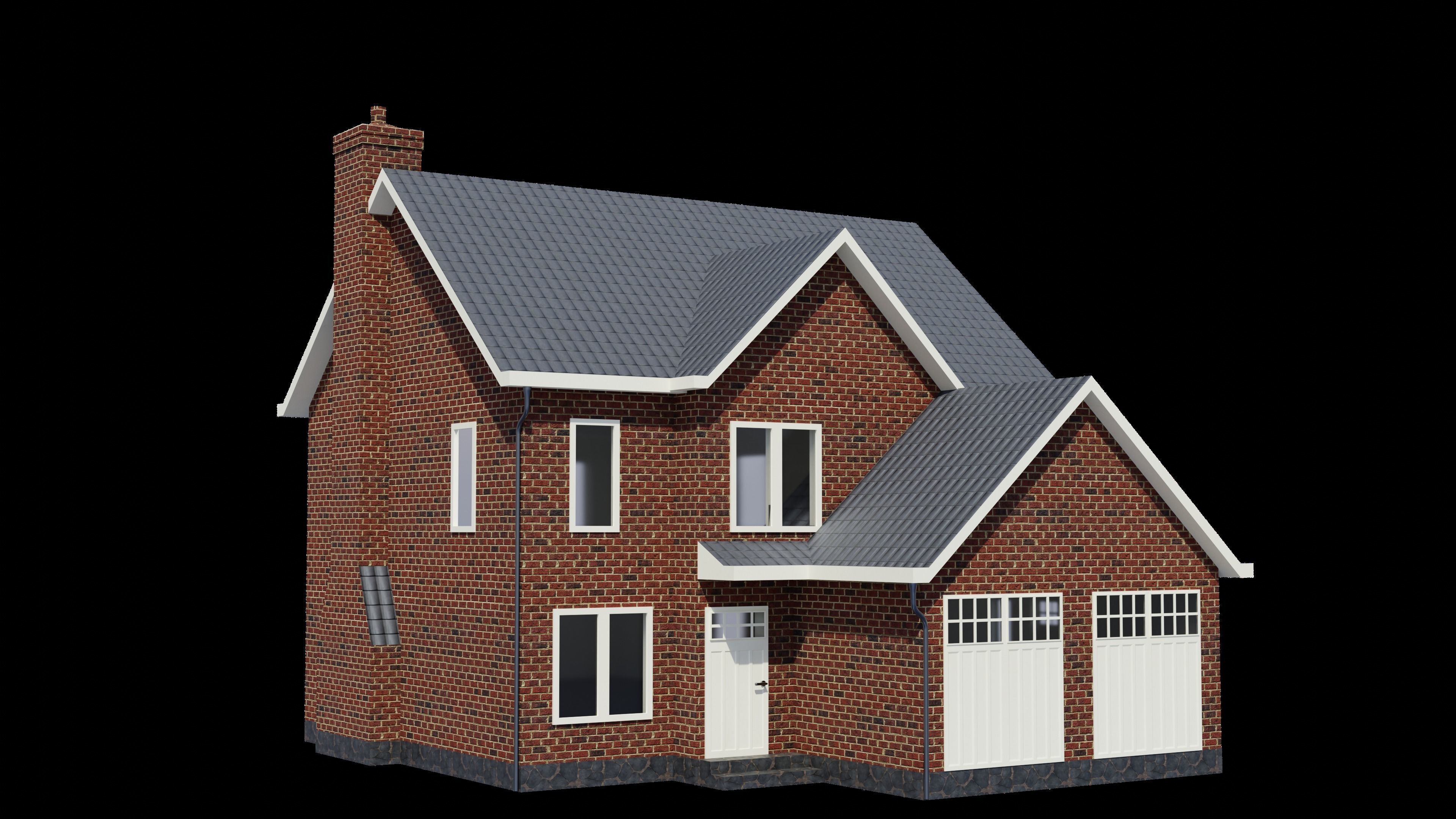 British House Design 003 Low-poly 3D model_6