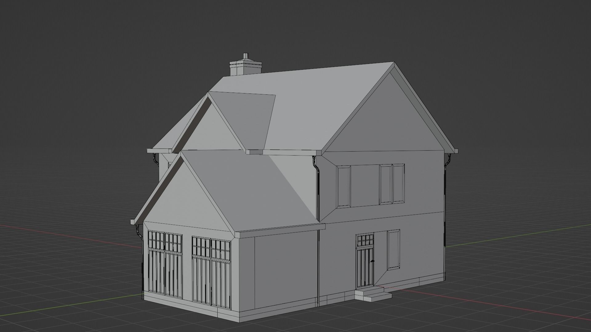 British House Design 003 Low-poly 3D model_10