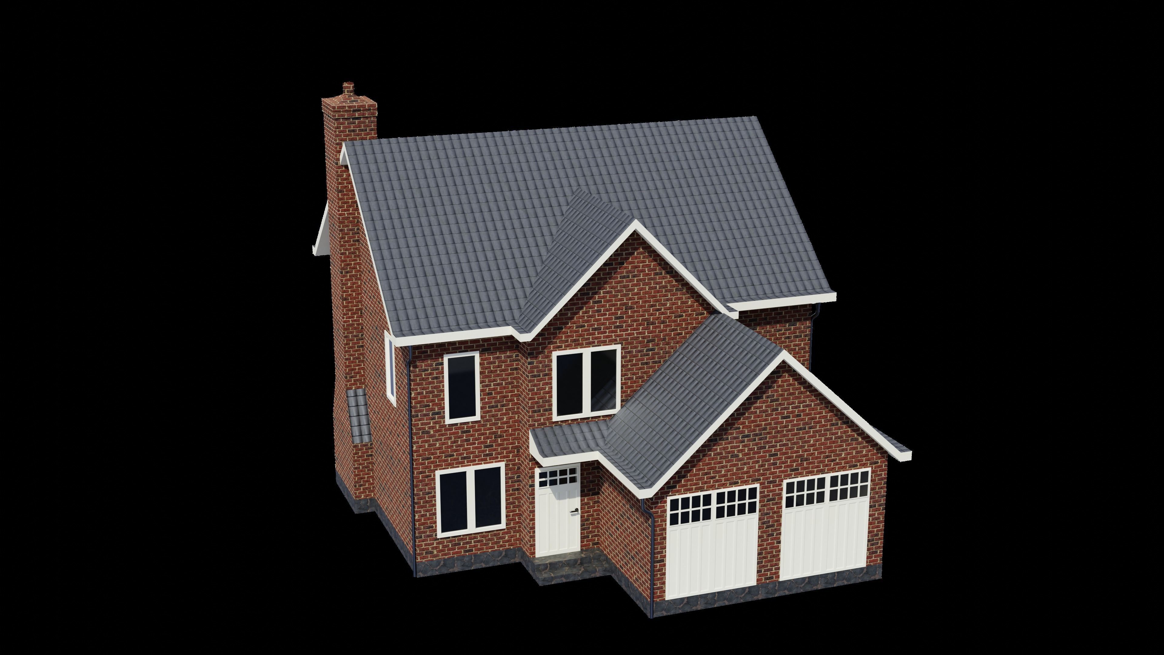 British House Design 003 Low-poly 3D model_7