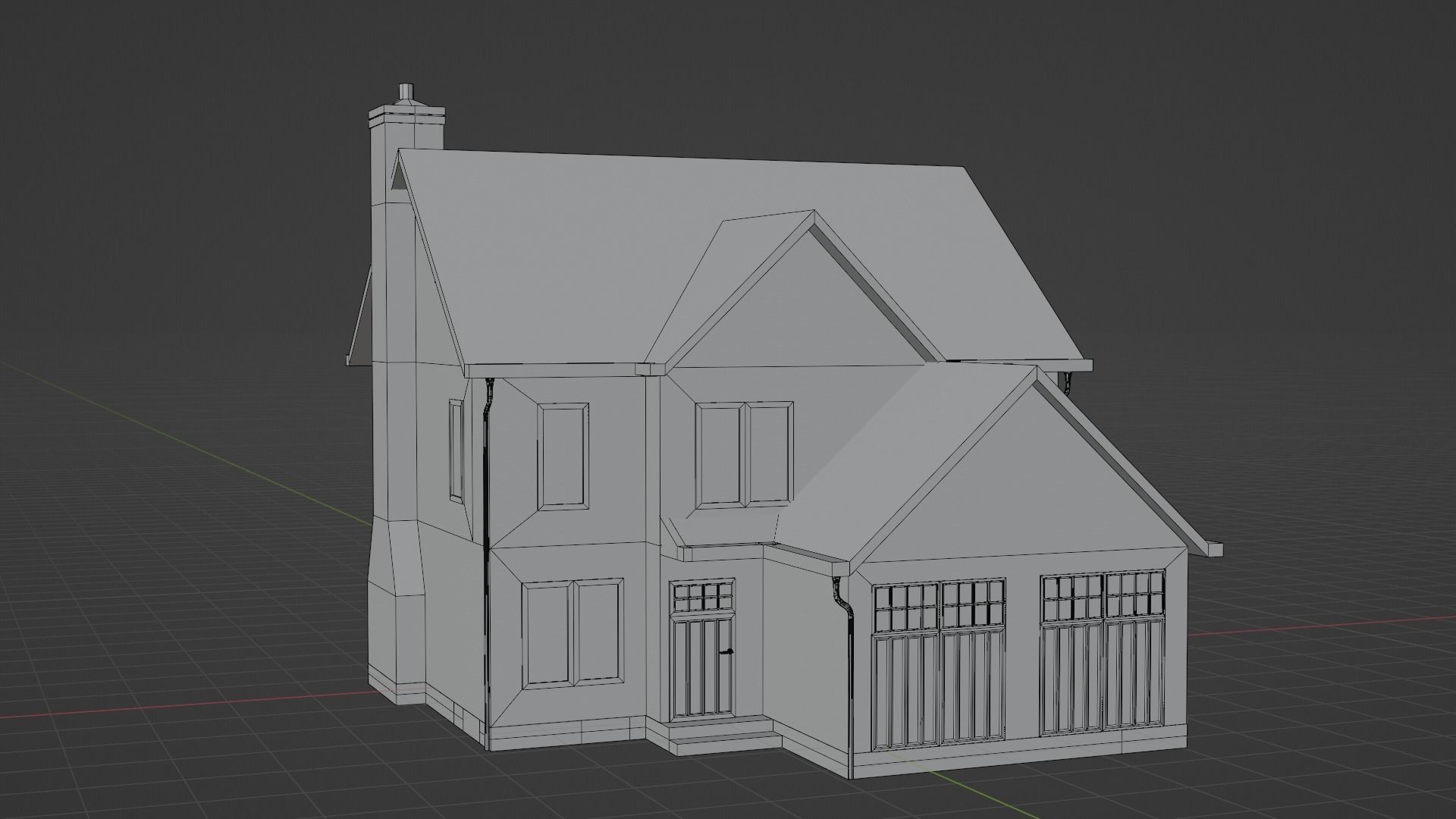 British House Design 003 Low-poly 3D model_9