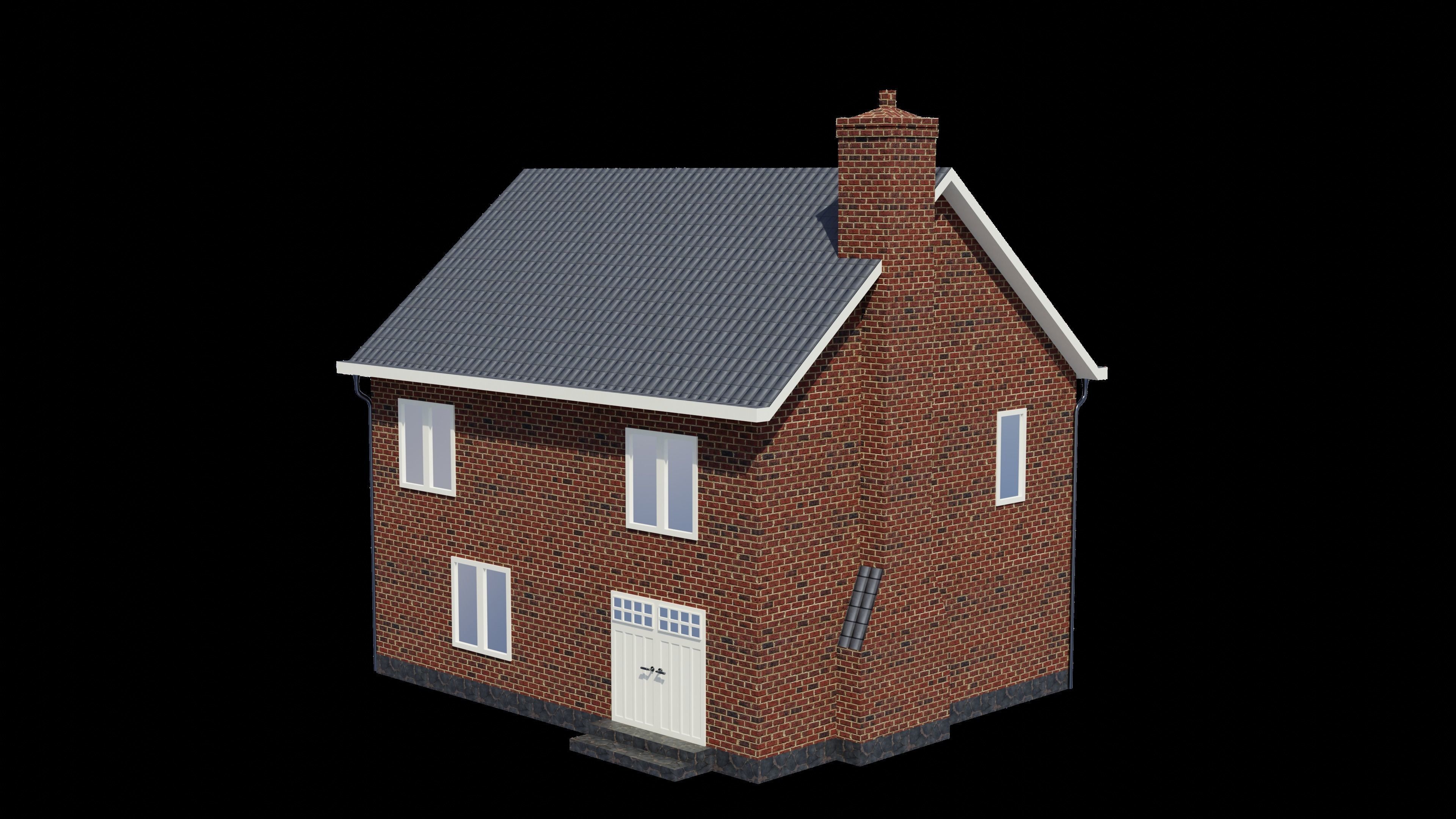 British House Design 003 Low-poly 3D model_8