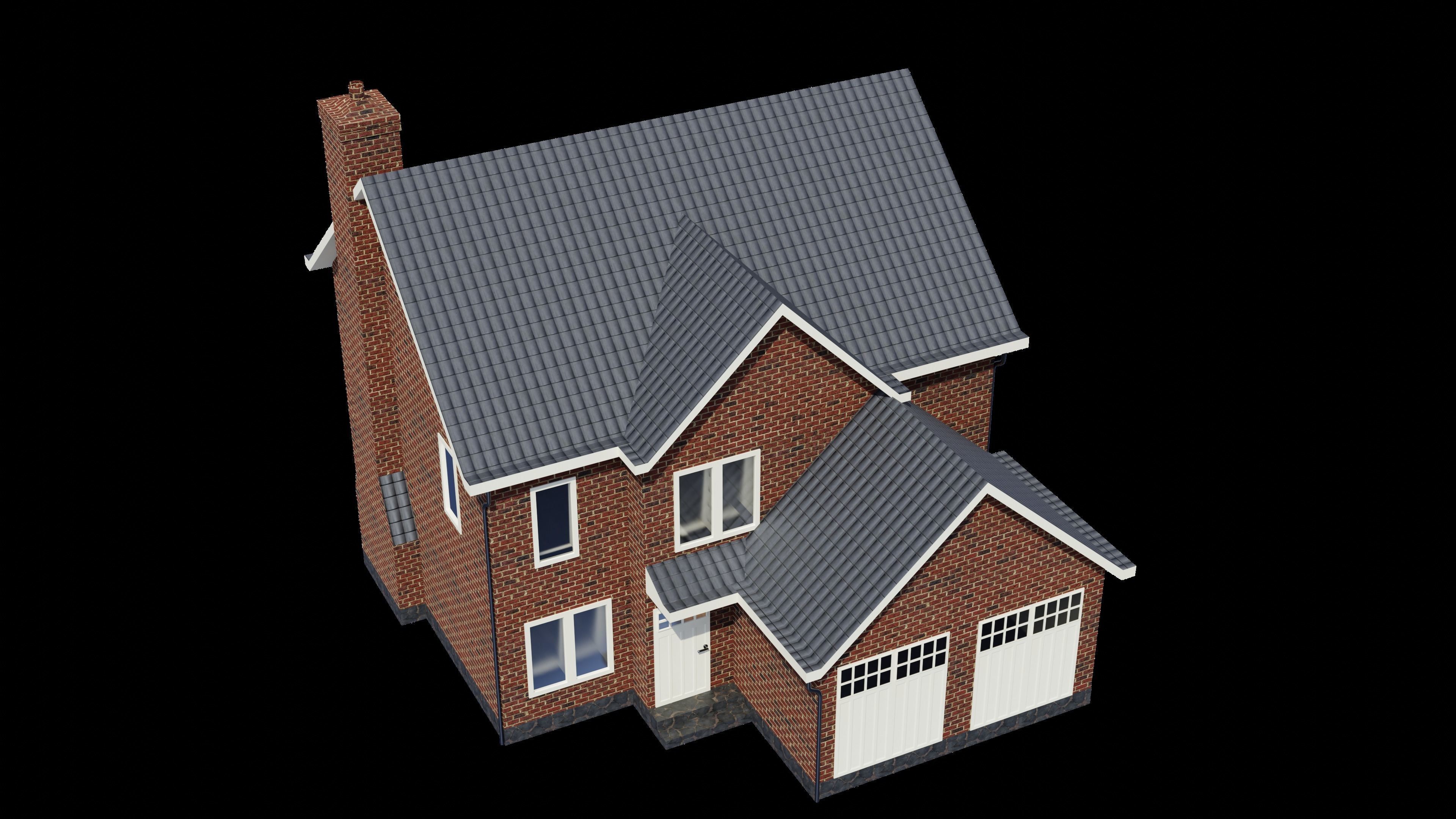 British House Design 003 Low-poly 3D model_4